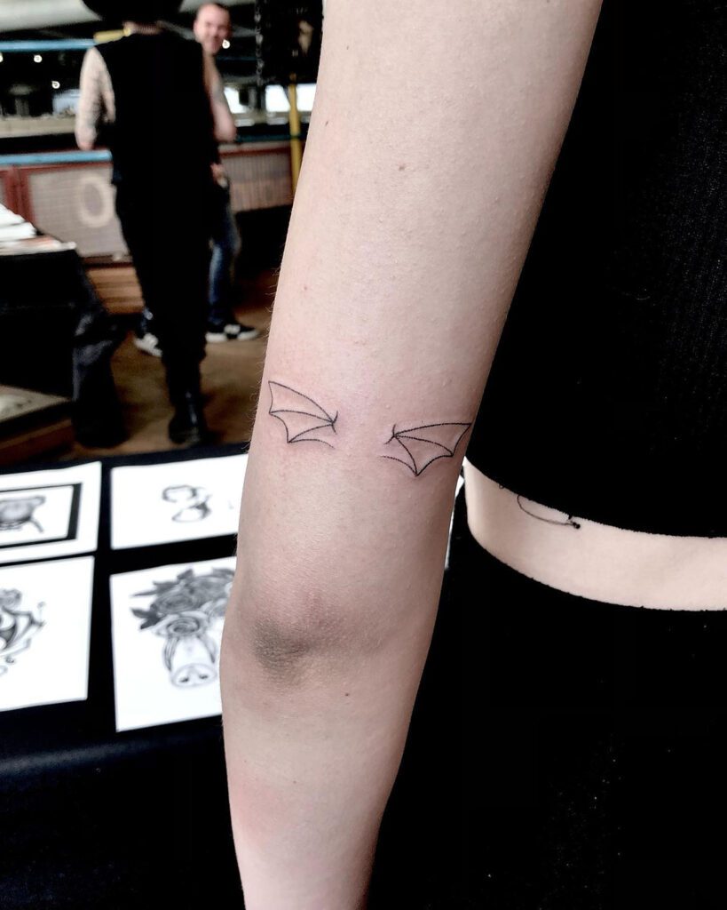 Fine Line Bat Tattoo Concept
