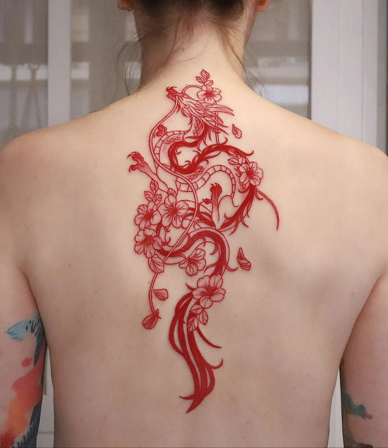 Cherry Blossom Dragon Tattoo