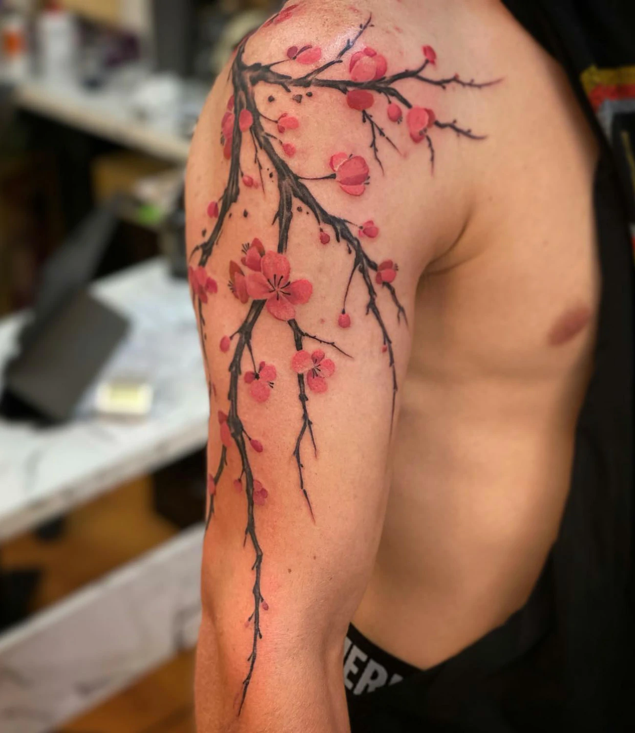 Arm Cherry Blossom Tattoo