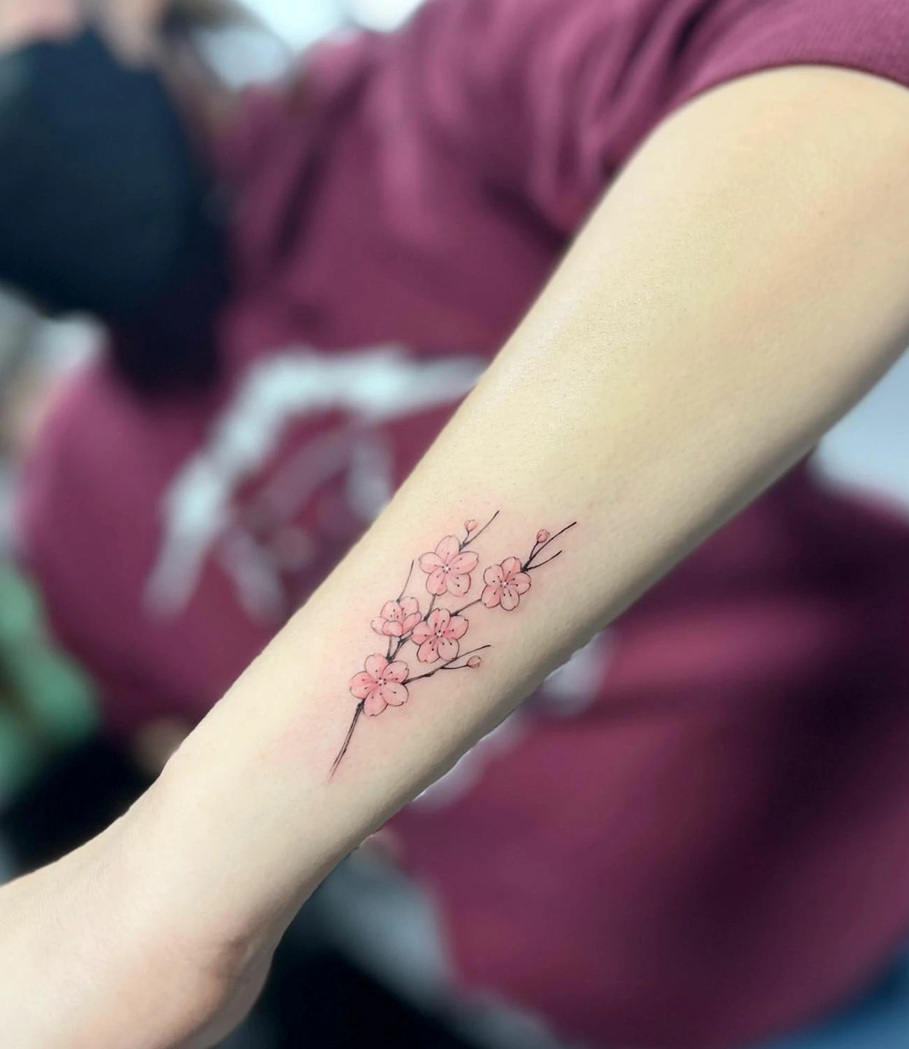 Cherry Blossom Wrist Tattoo