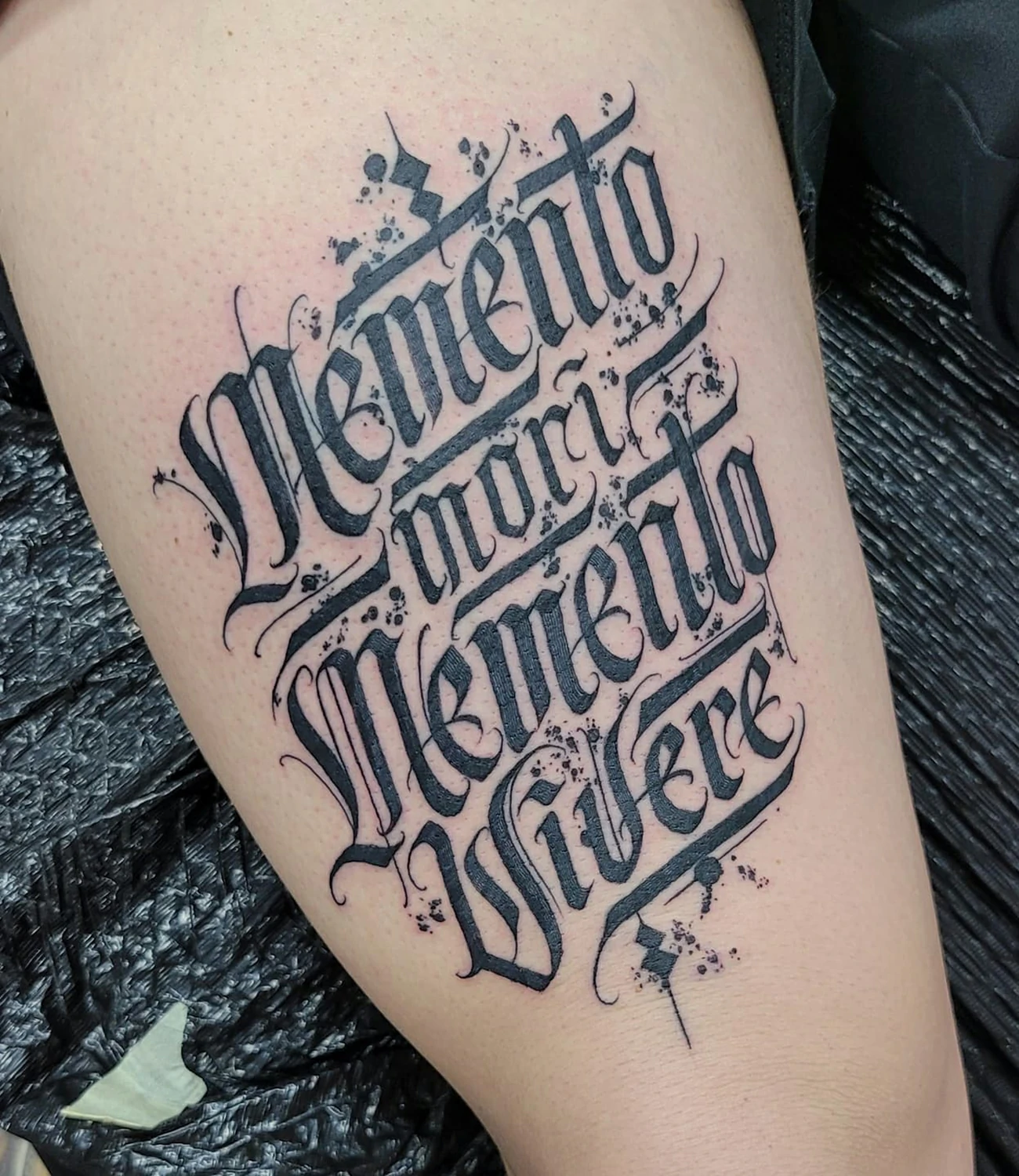 Memento Mori Ambigram Tattoo
