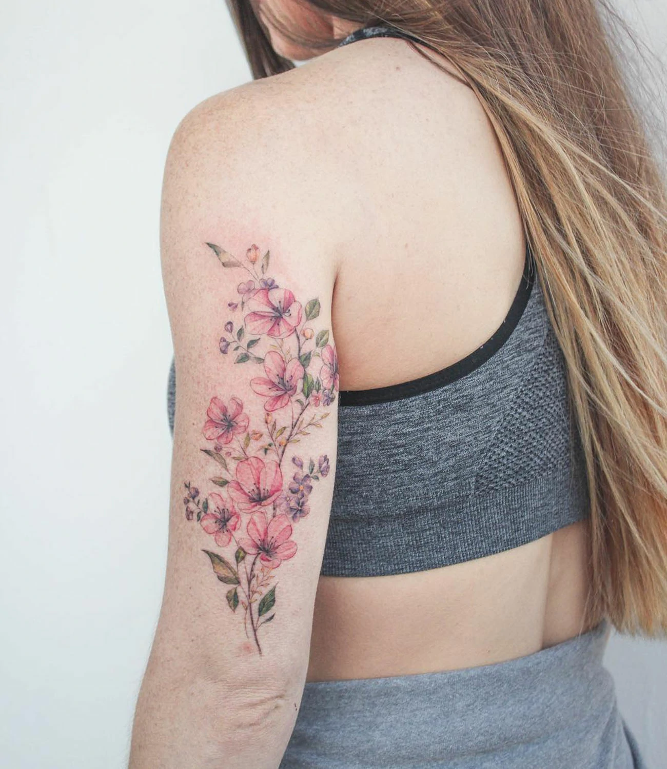 Feminine Cherry Blossom Tattoo