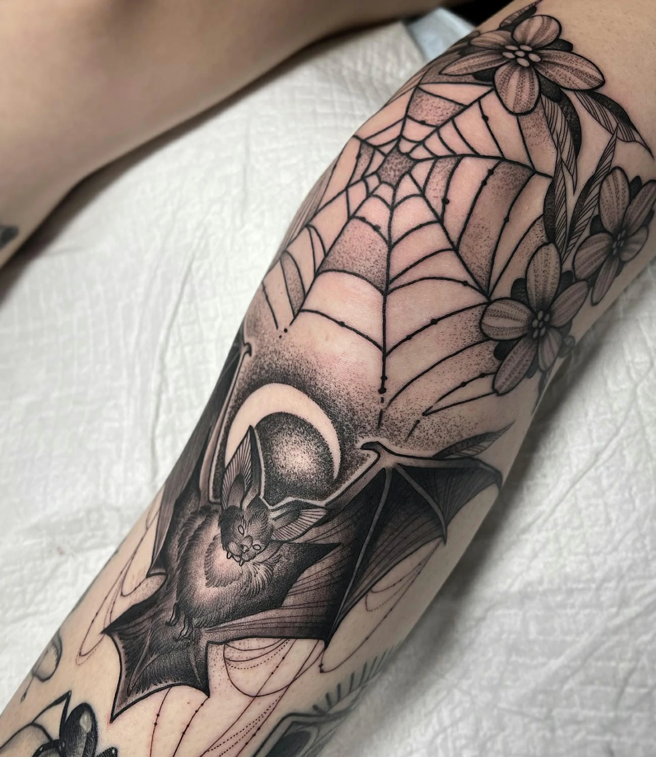 spider web tattoo men