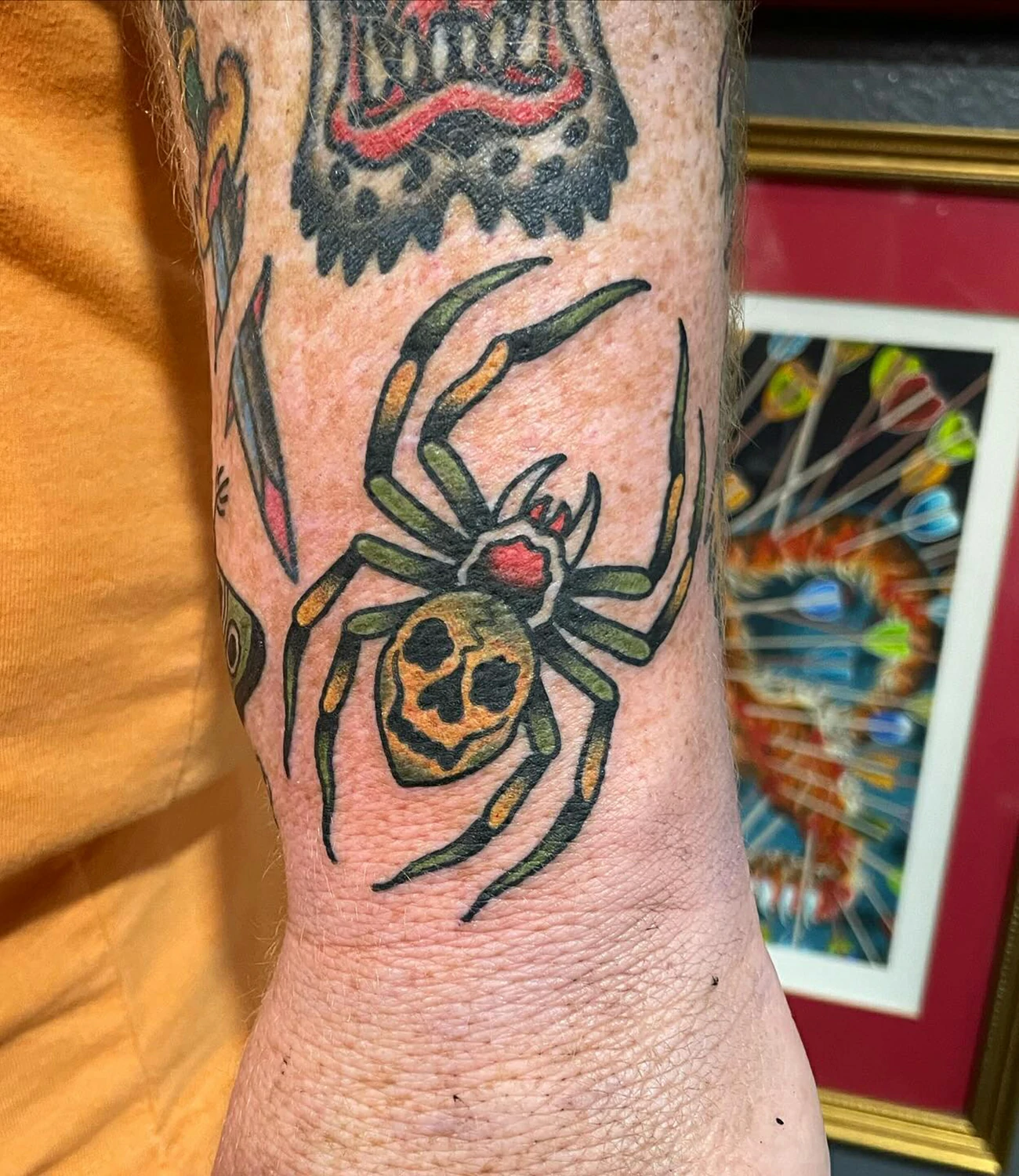 Traditional spider tattoo