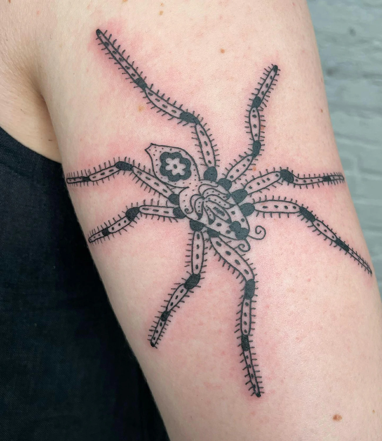 Spider hand tattoo