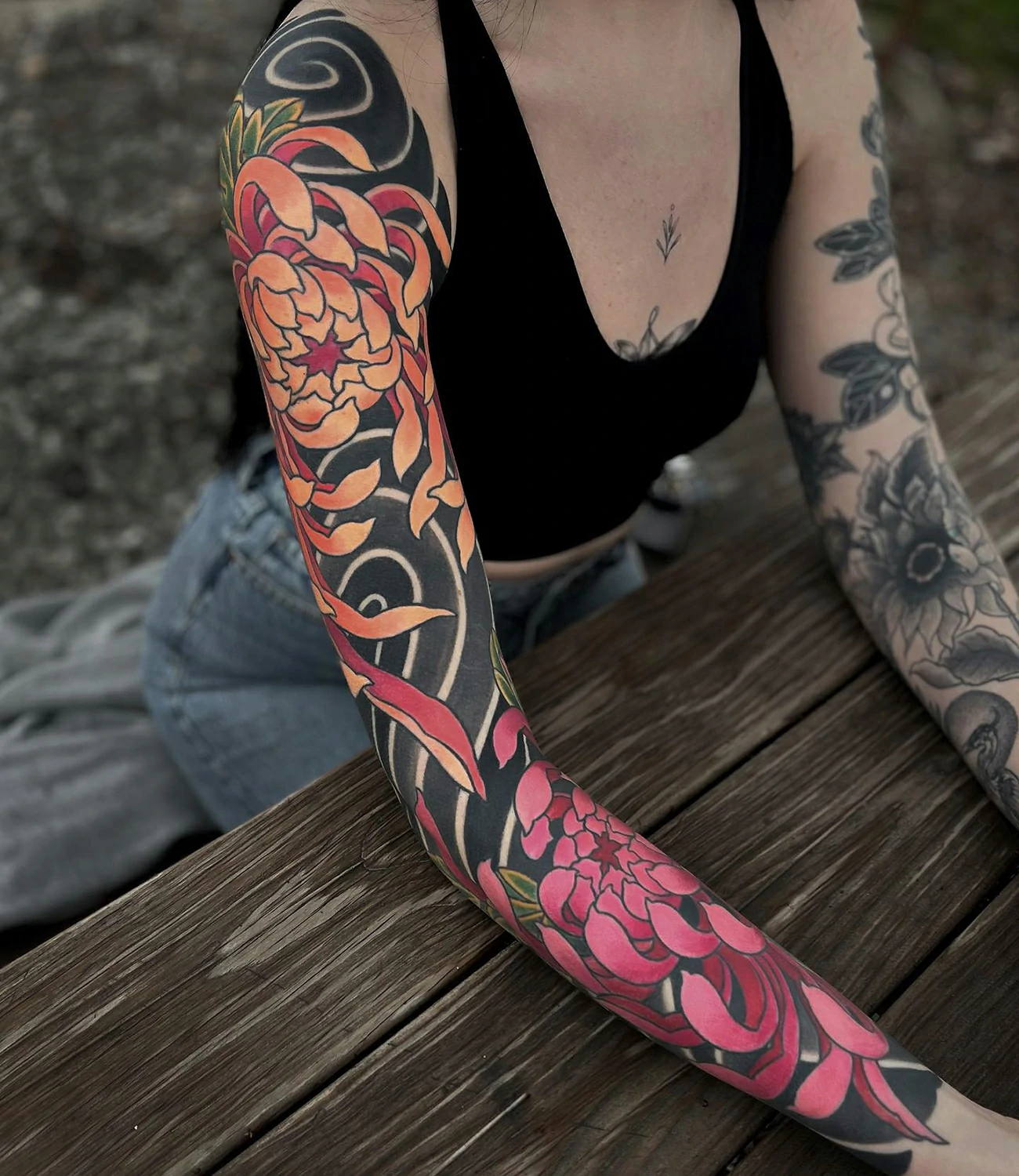 Chrysanthemum Tattoo Sleeve #chrysanthemumtattoo