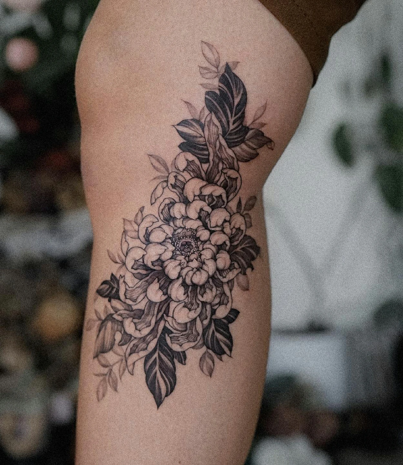 Chrysanthemum Bouquet Tattoo #chrysanthemumtattoo
