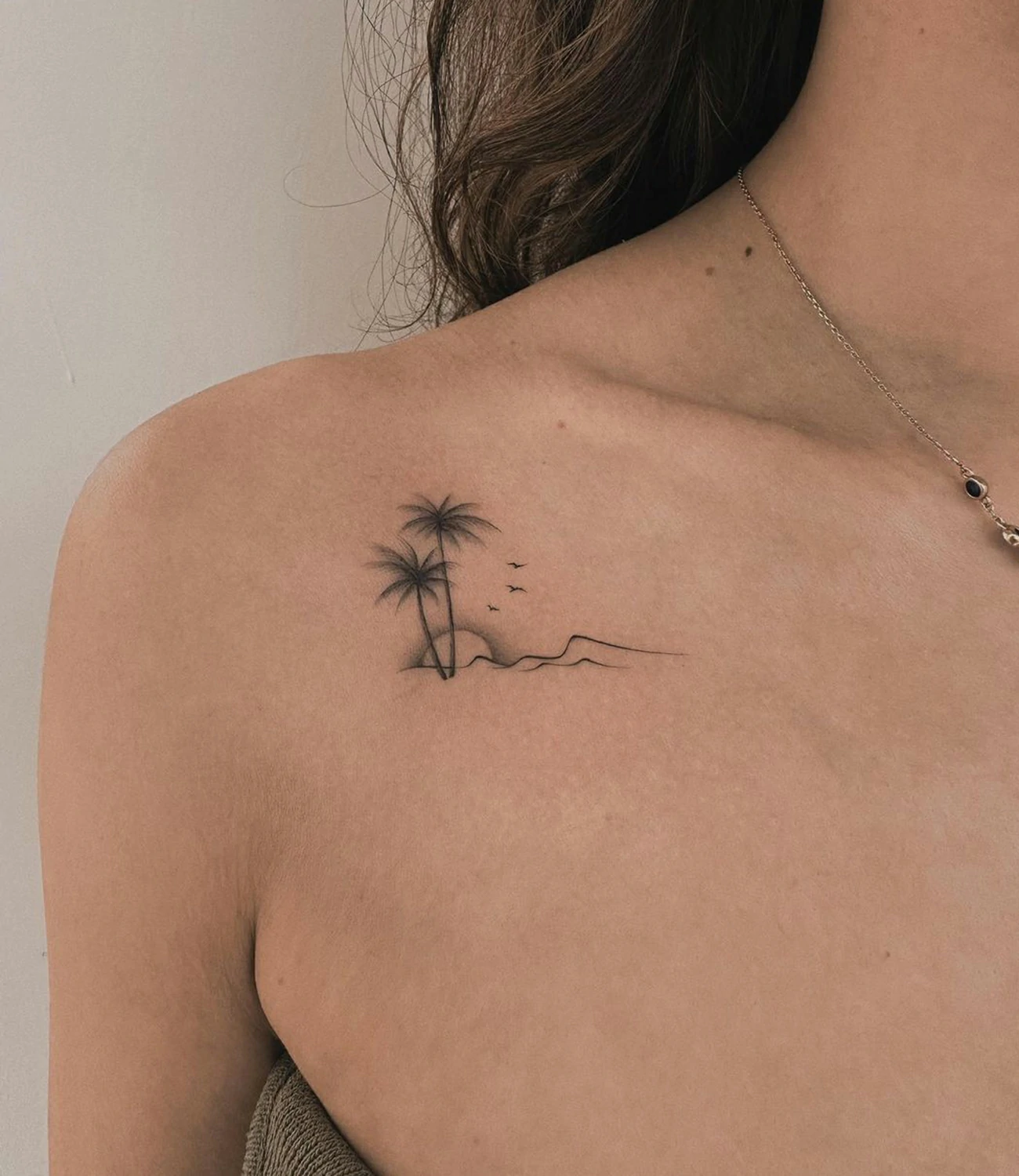 Tiny Palm Tree Tattoo