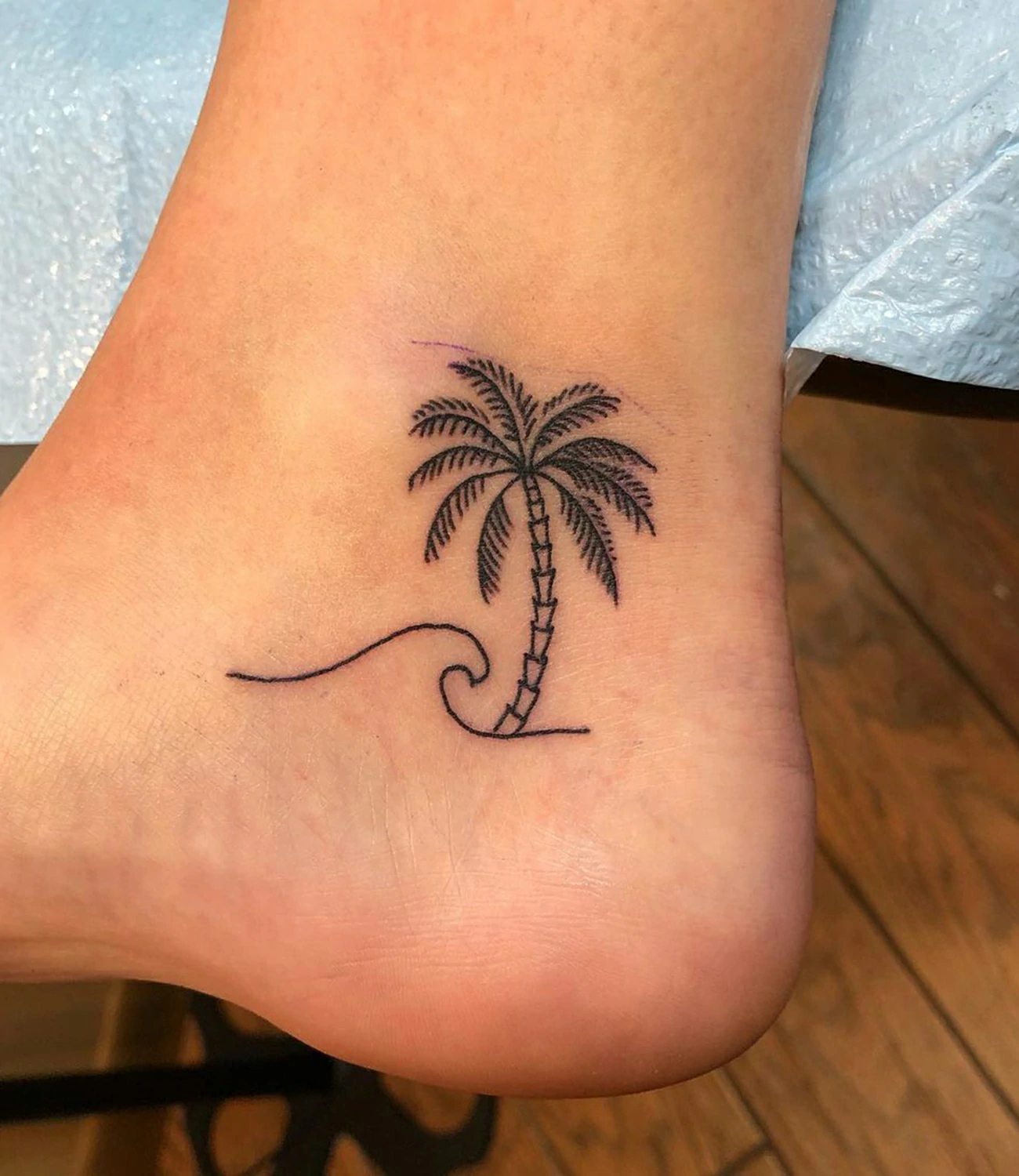 Cute Ankle Palm Tree Tattoo