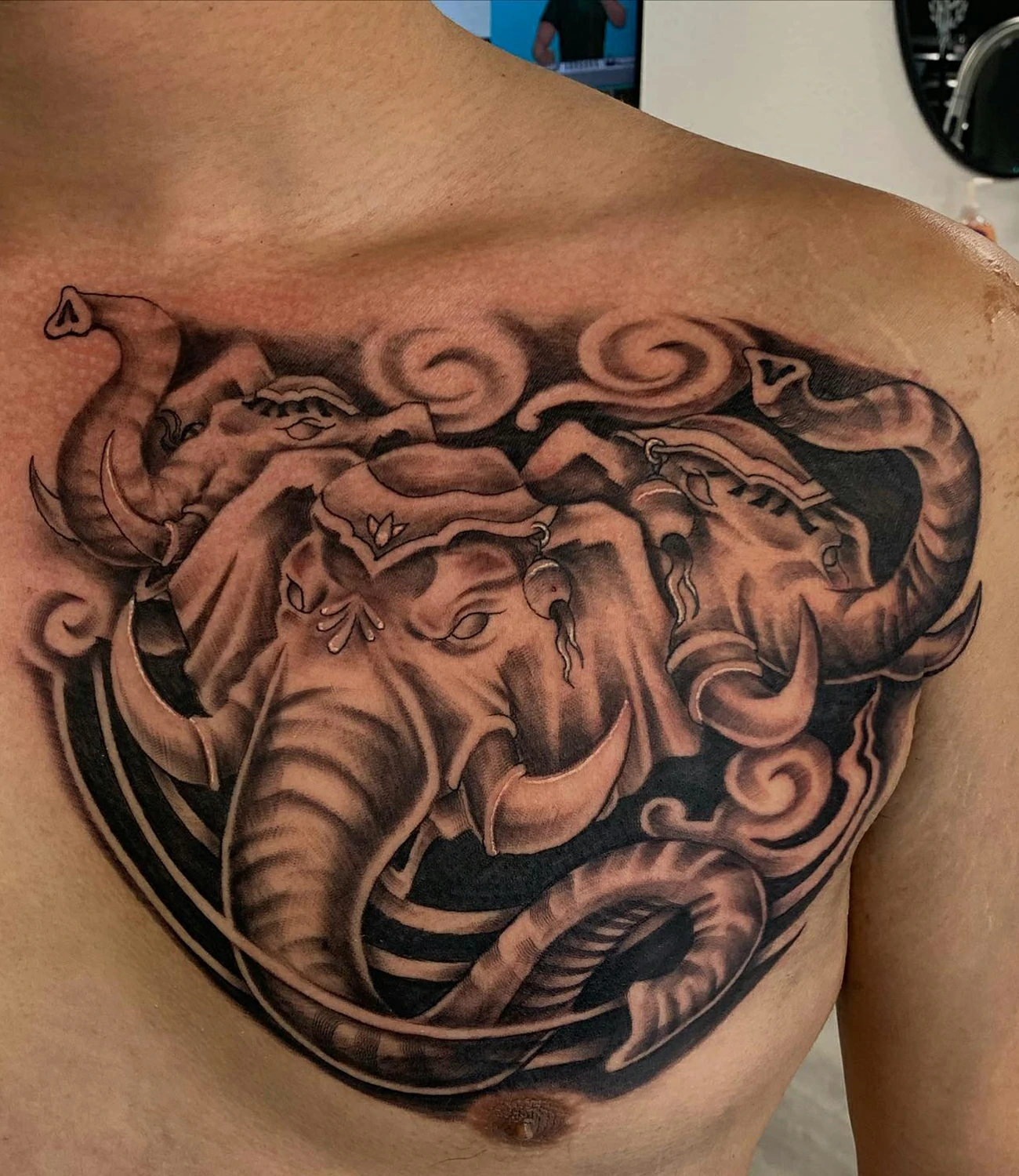 Elephant Chest Tattoo