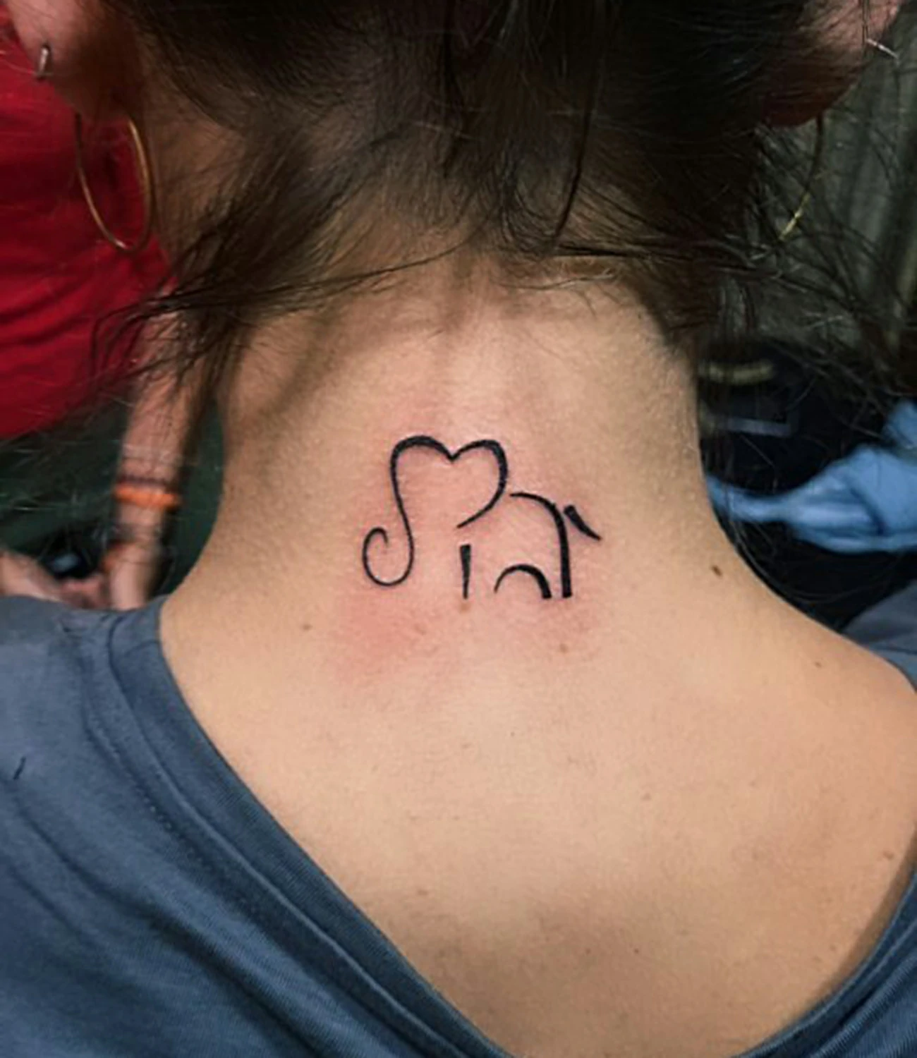 Elephant Tattoo on Neck