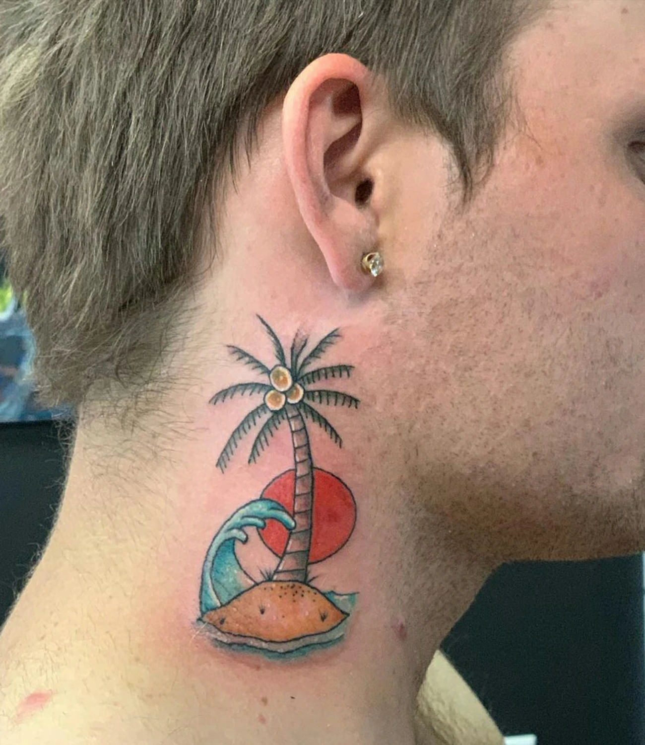 Palm Tree Neck Tattoos