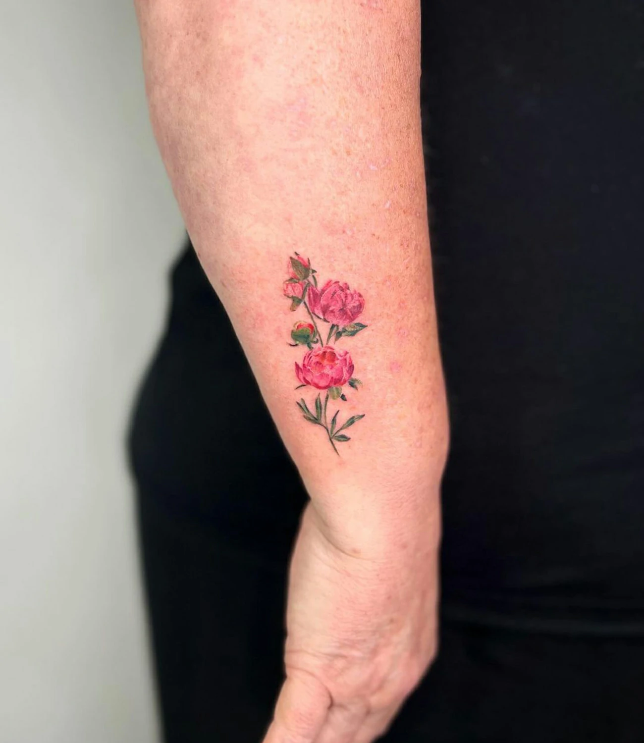Small Peony Flower Tattoo