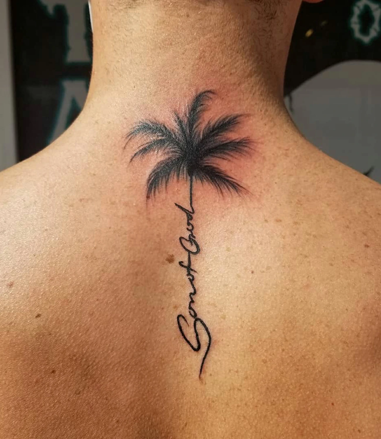 Palm Tree Back Tattoo
