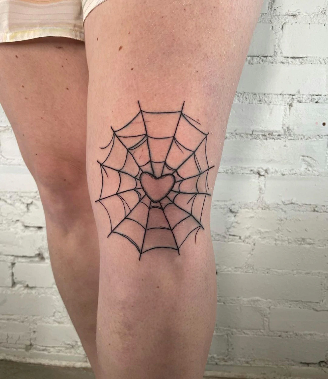 Spider Web Knee Tattoo