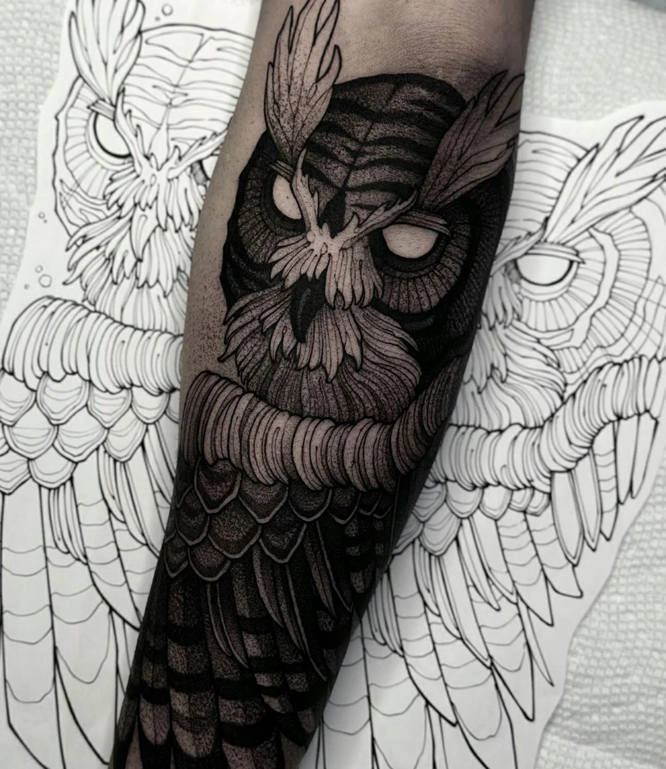 Badass Owl Tattoo Drawing