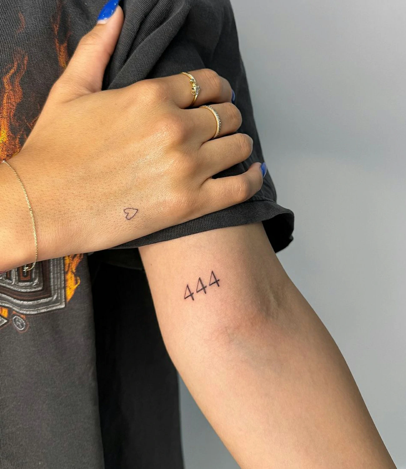 444 Hand Tattoo