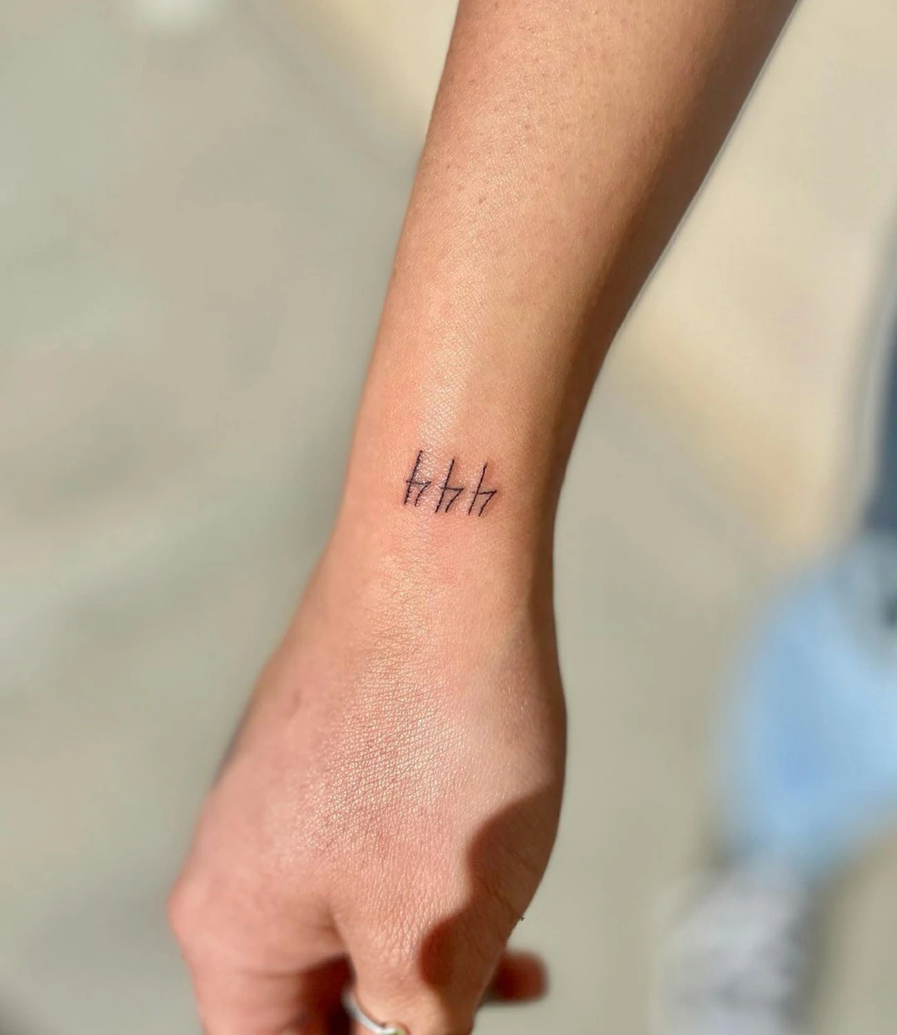 444 Tattoo on Wrist