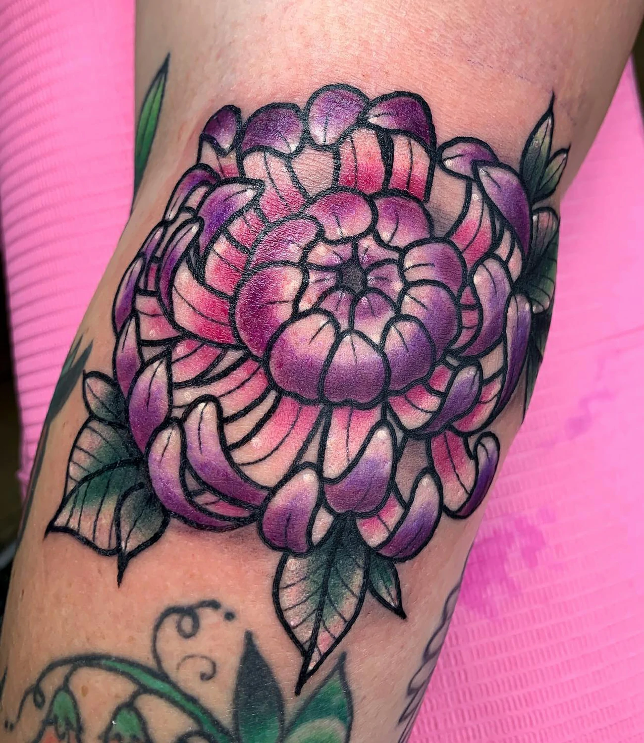 Purple Chrysanthemum Tattoo #chrysanthemumtattoo