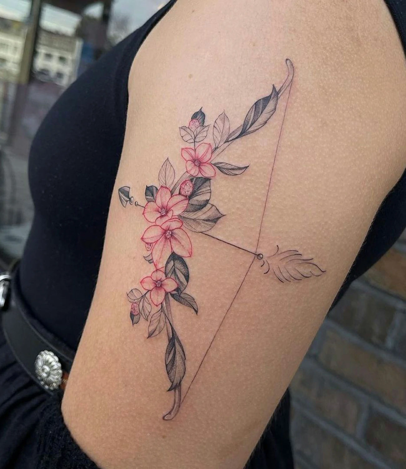 Arrow with Flower Tattoos