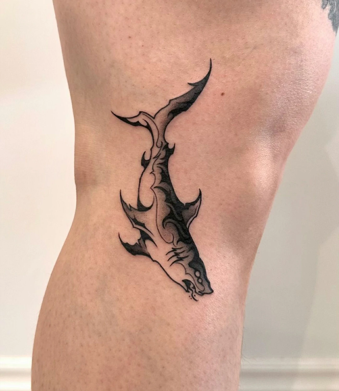 Shark Knee Tattoo