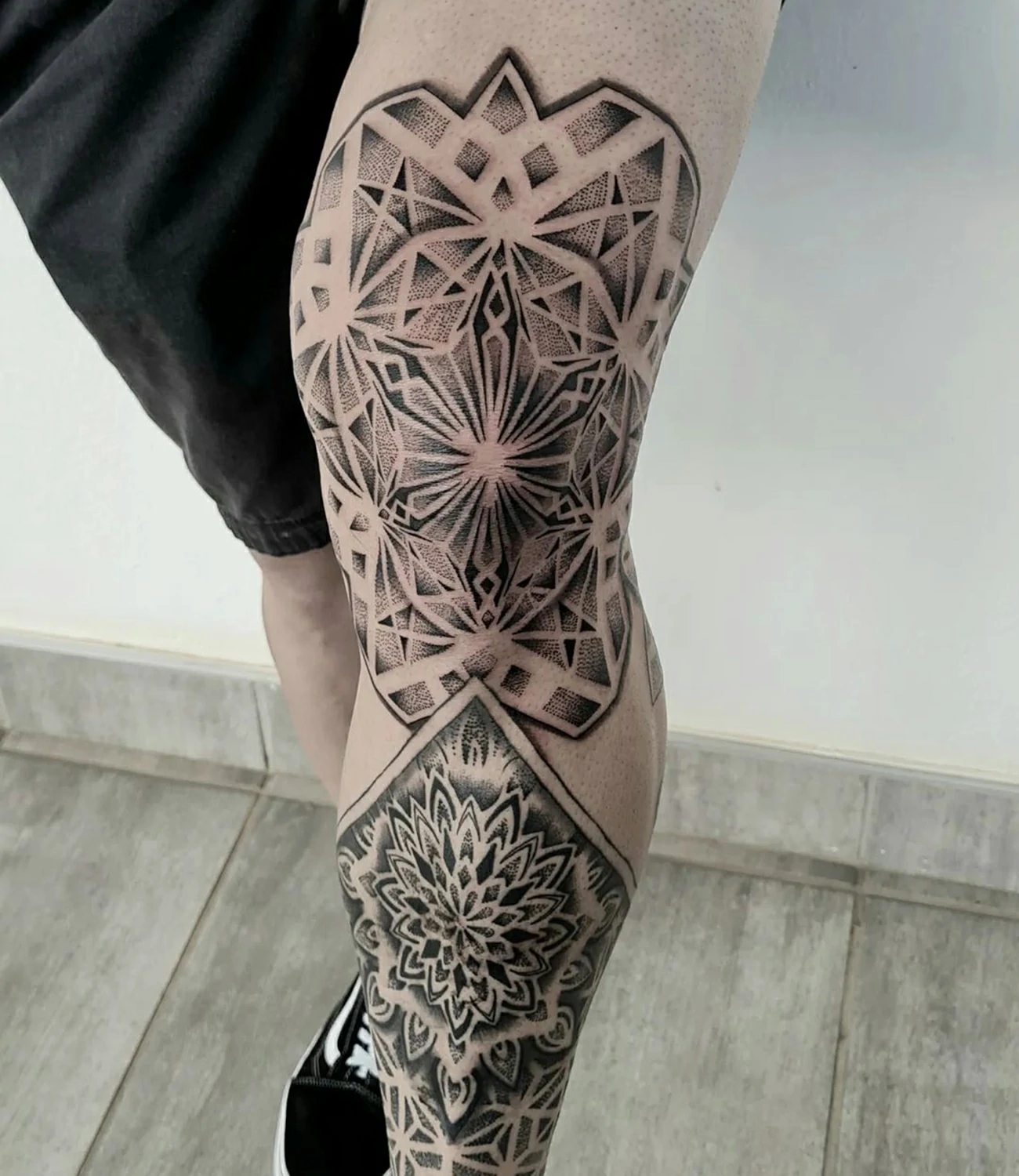 Geometric Knee Tattoos