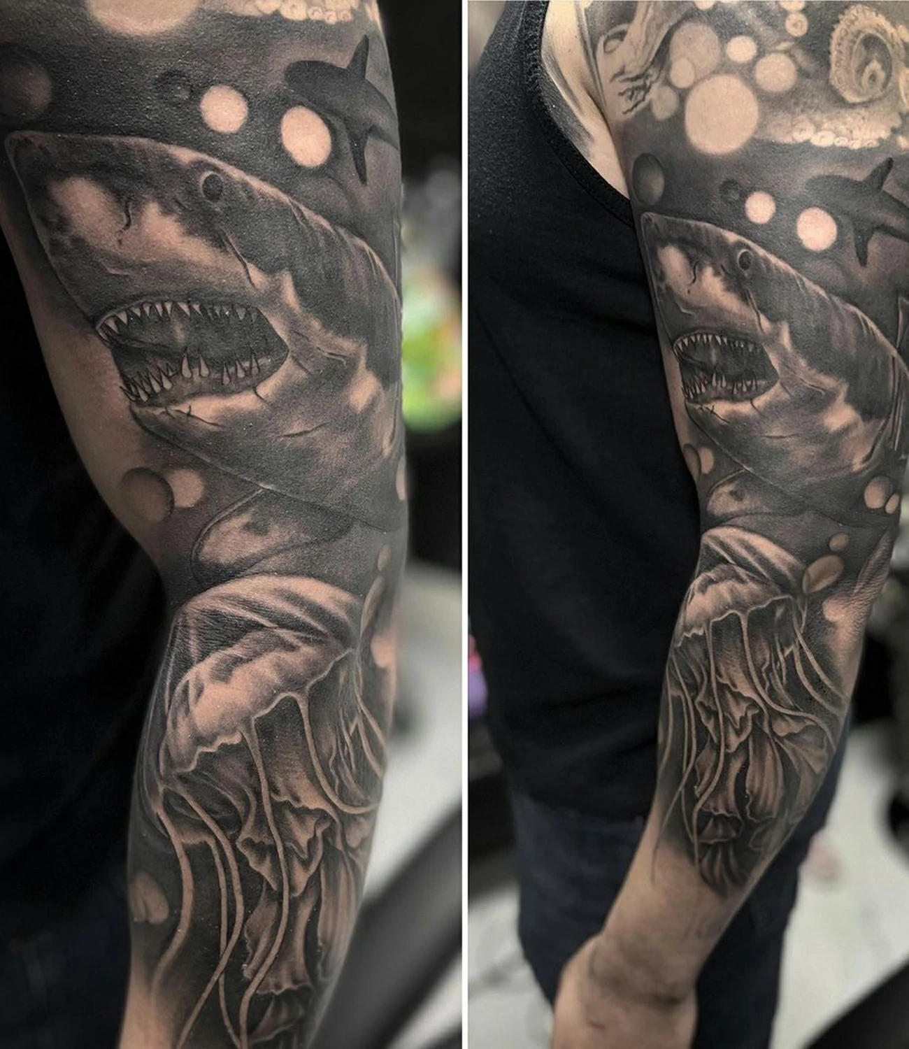 Shark Sleeve Tattoos