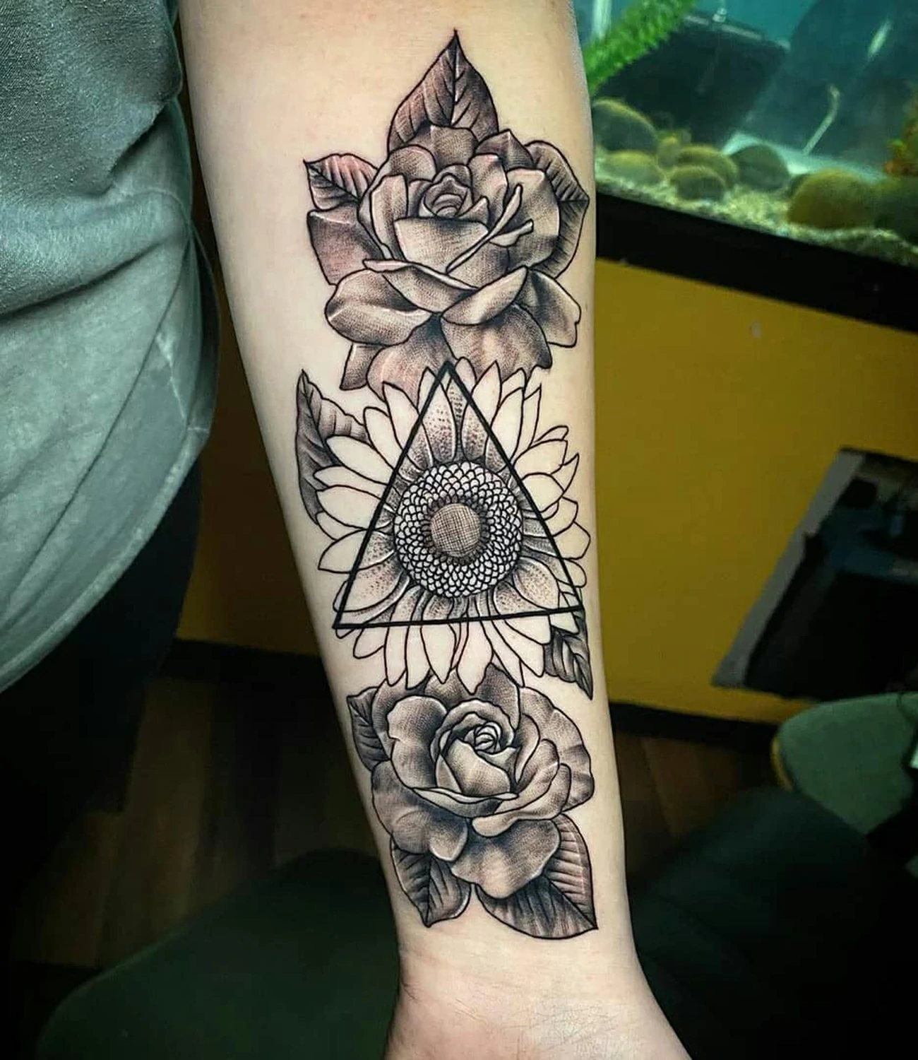 flower geometric tattoo
