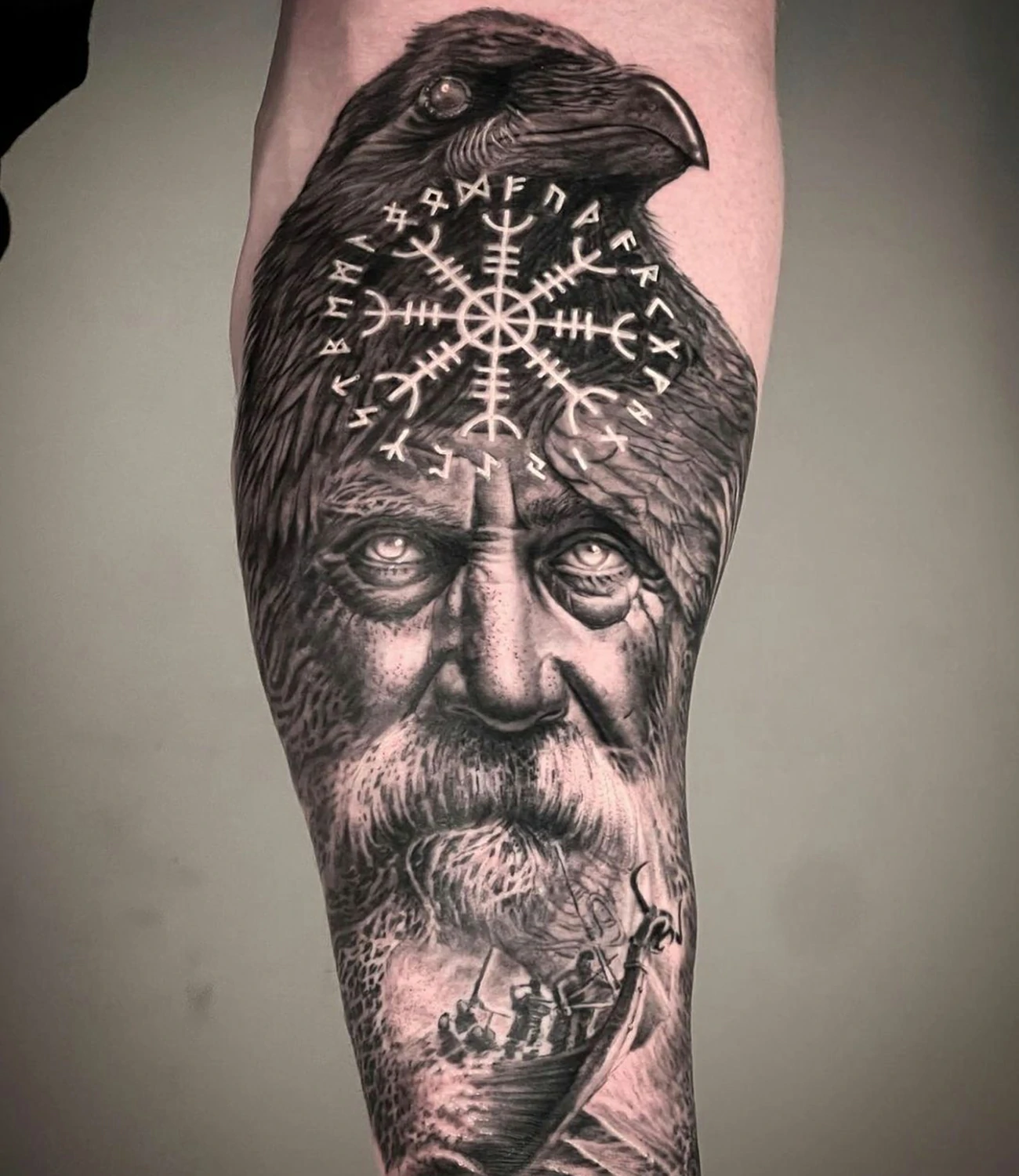 Raven odin tattoo: A tattoo that pairs a raven with Odin, the Norse god.