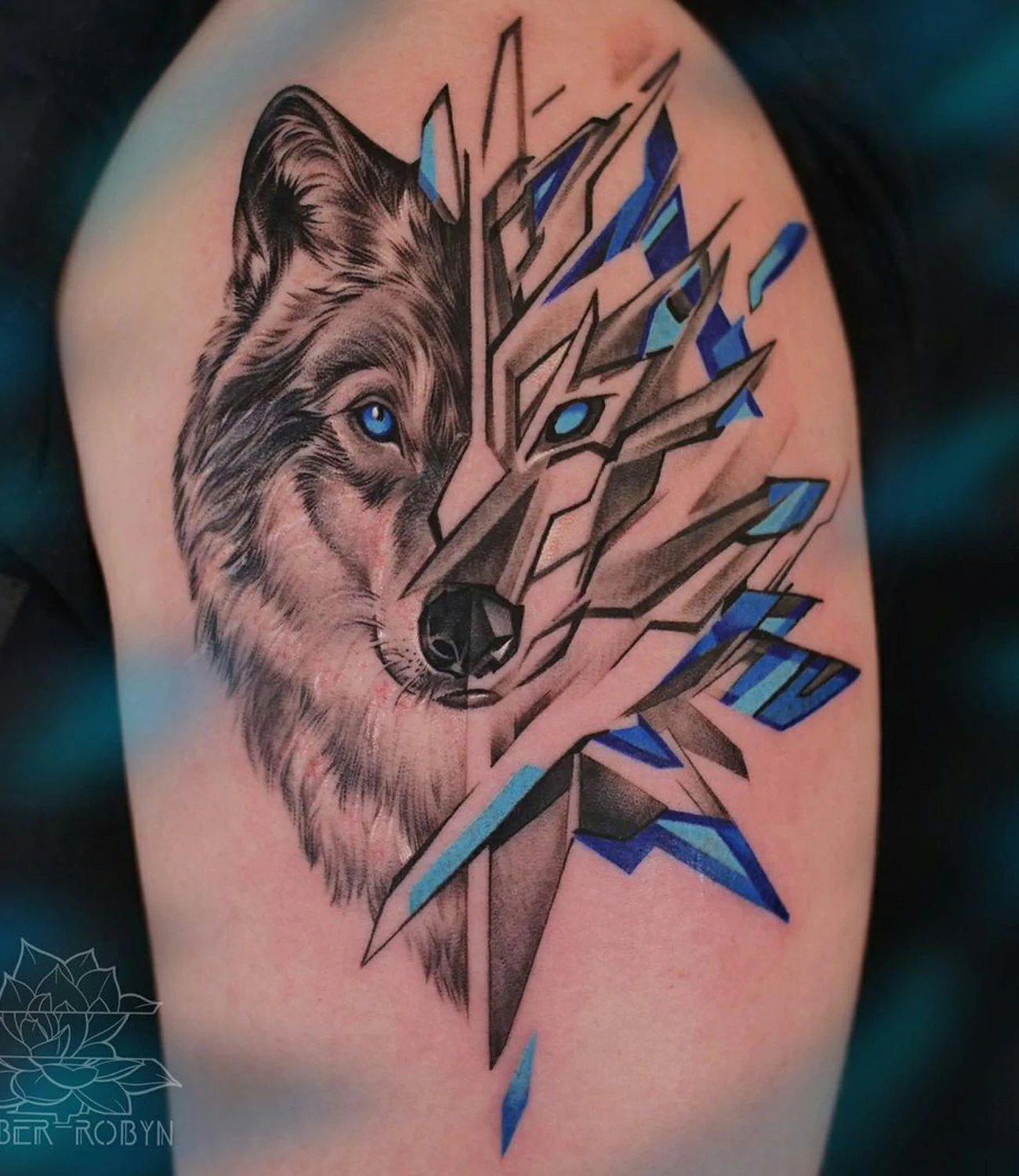 geometric fox tattoo
