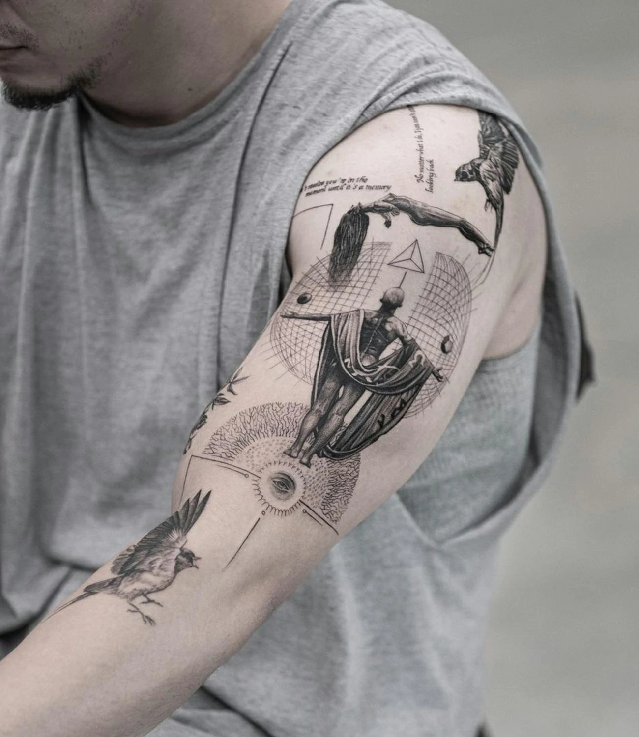 geometric shoulder tattoo