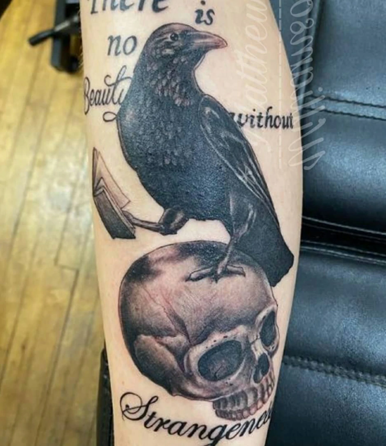 Edgar Allan Poe raven tattoo: A tattoo inspired by Edgar Allan Poe’s poem "The Raven."