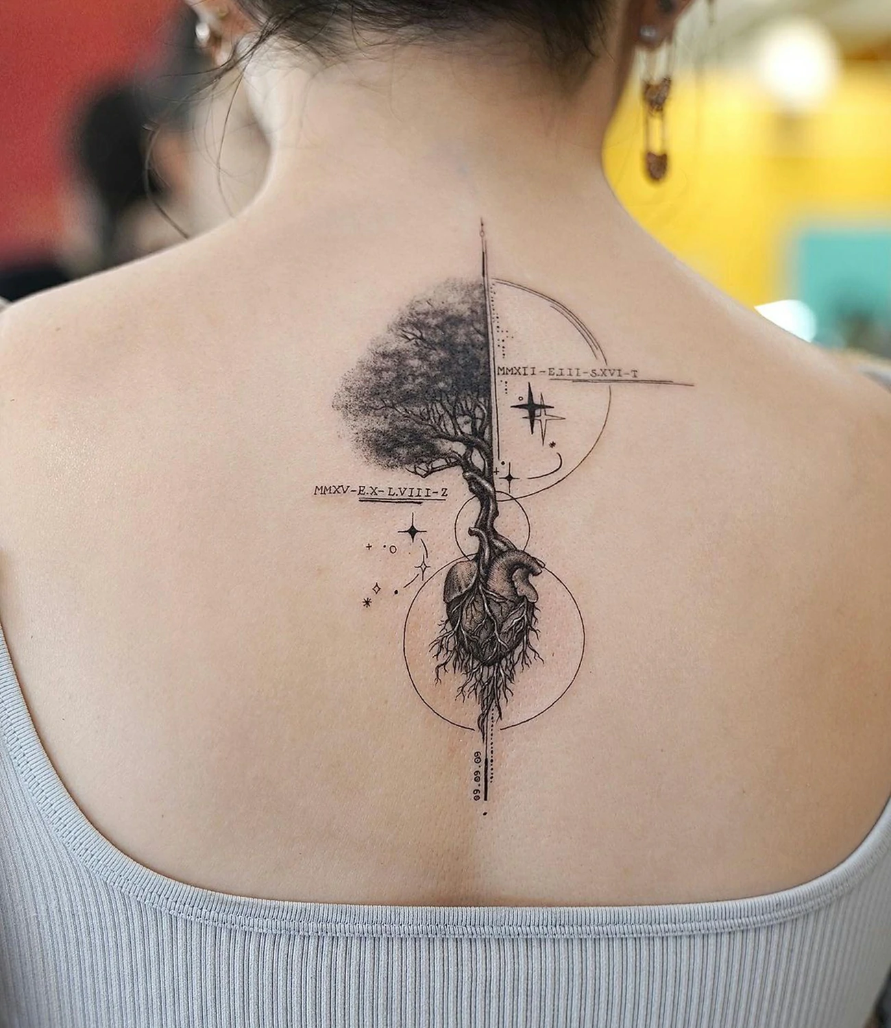 geometric back tattoos