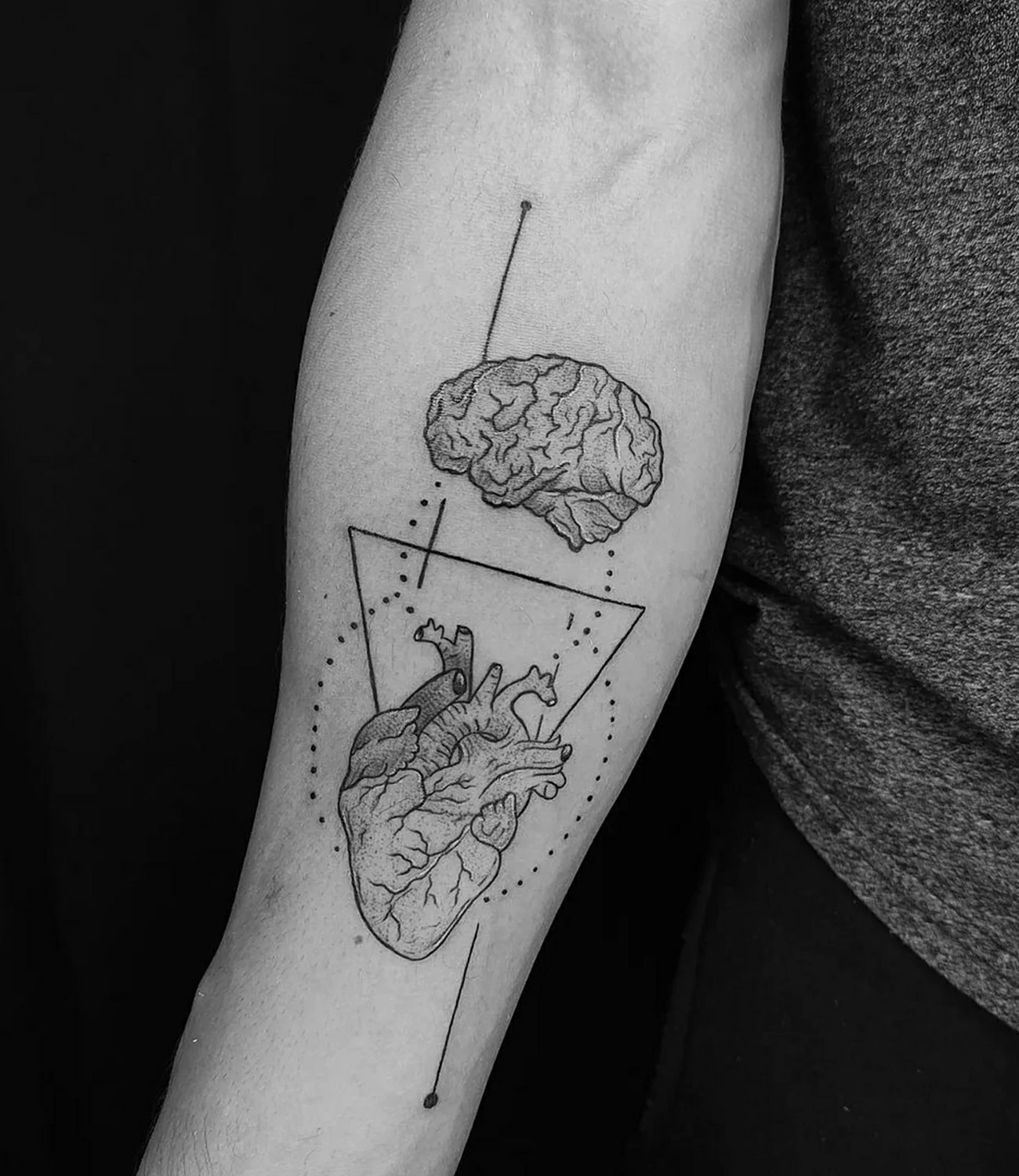 geometric heart tattoo