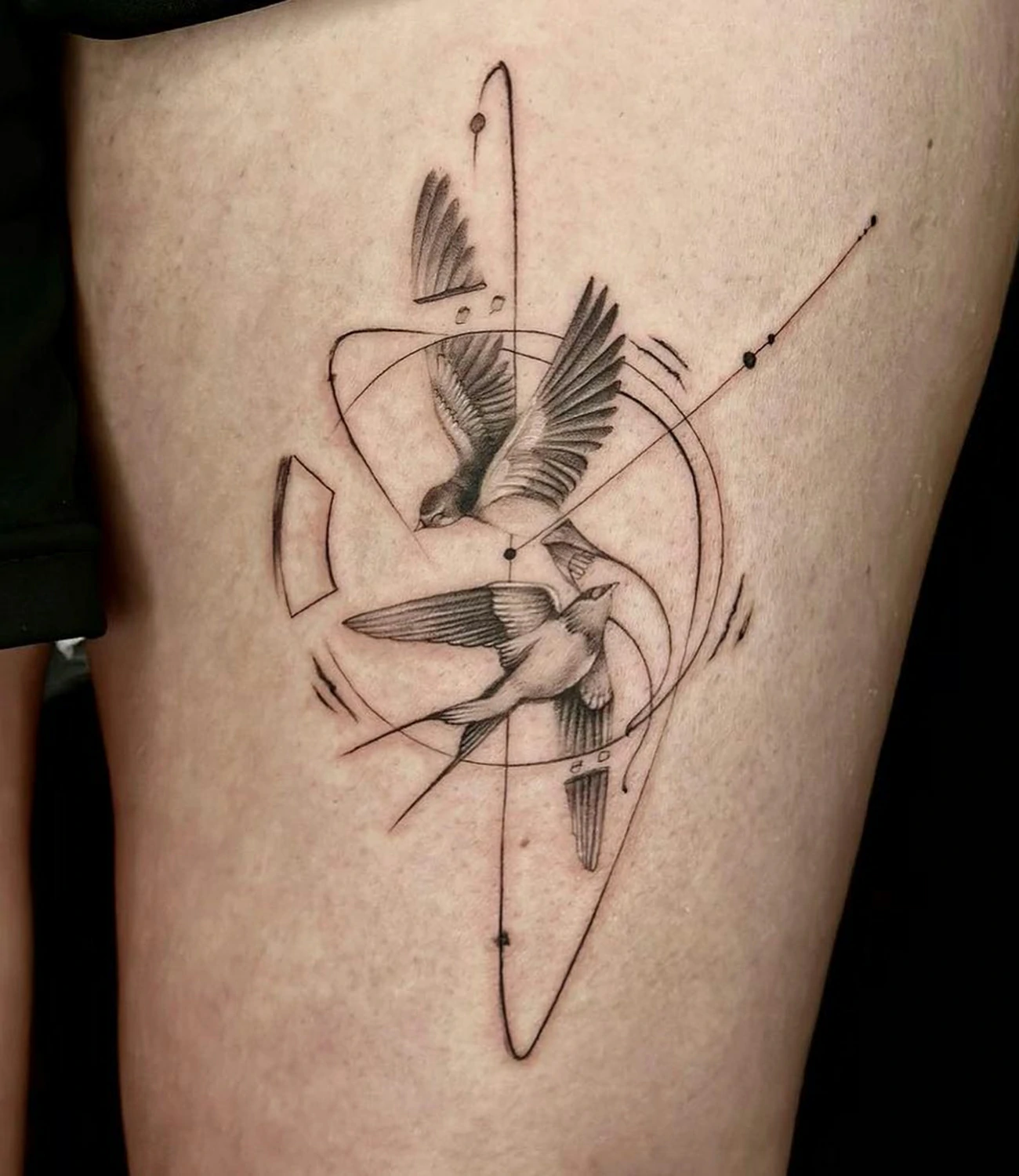 bird geometric tattoo