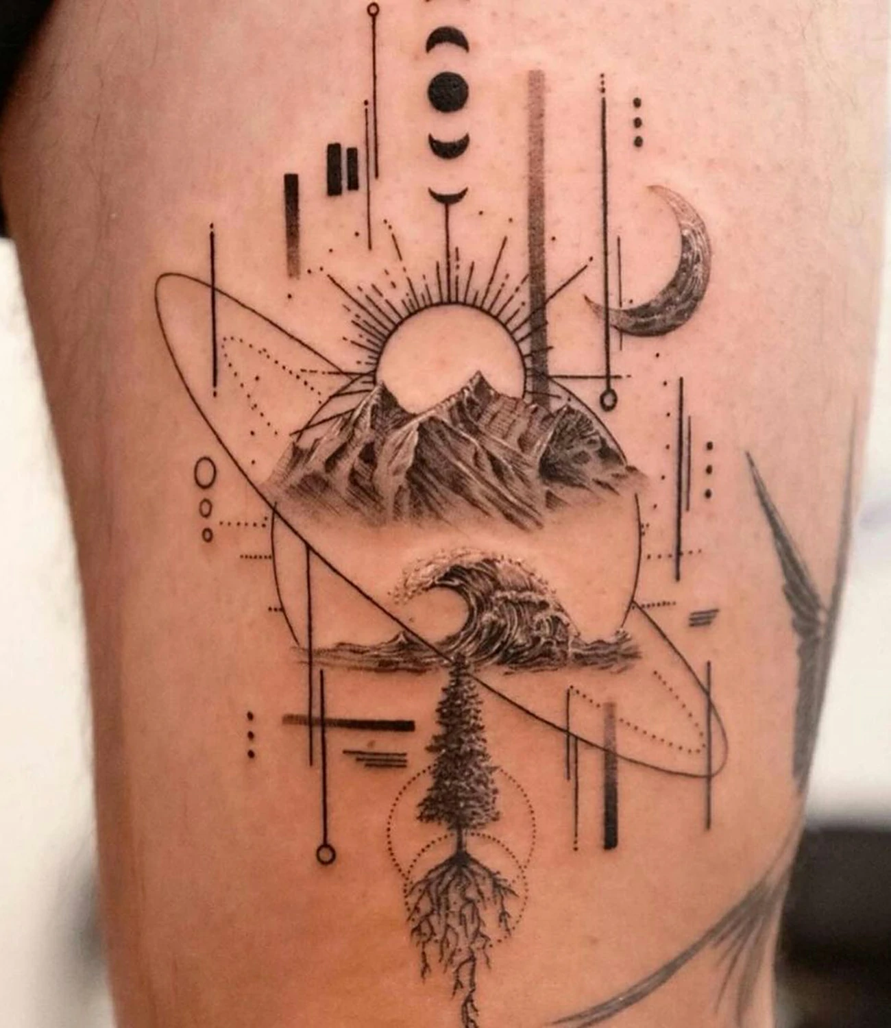 geometric nature tattoos

