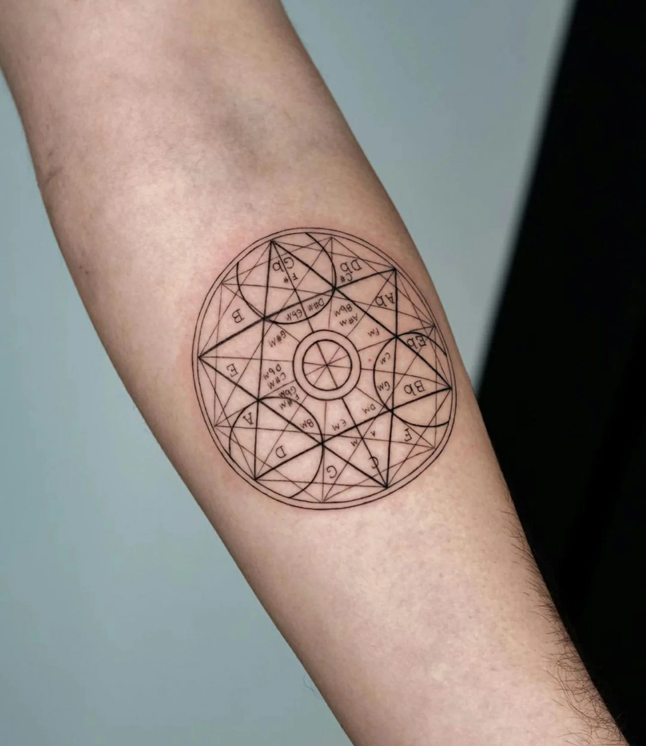 geometric circle tattoo
