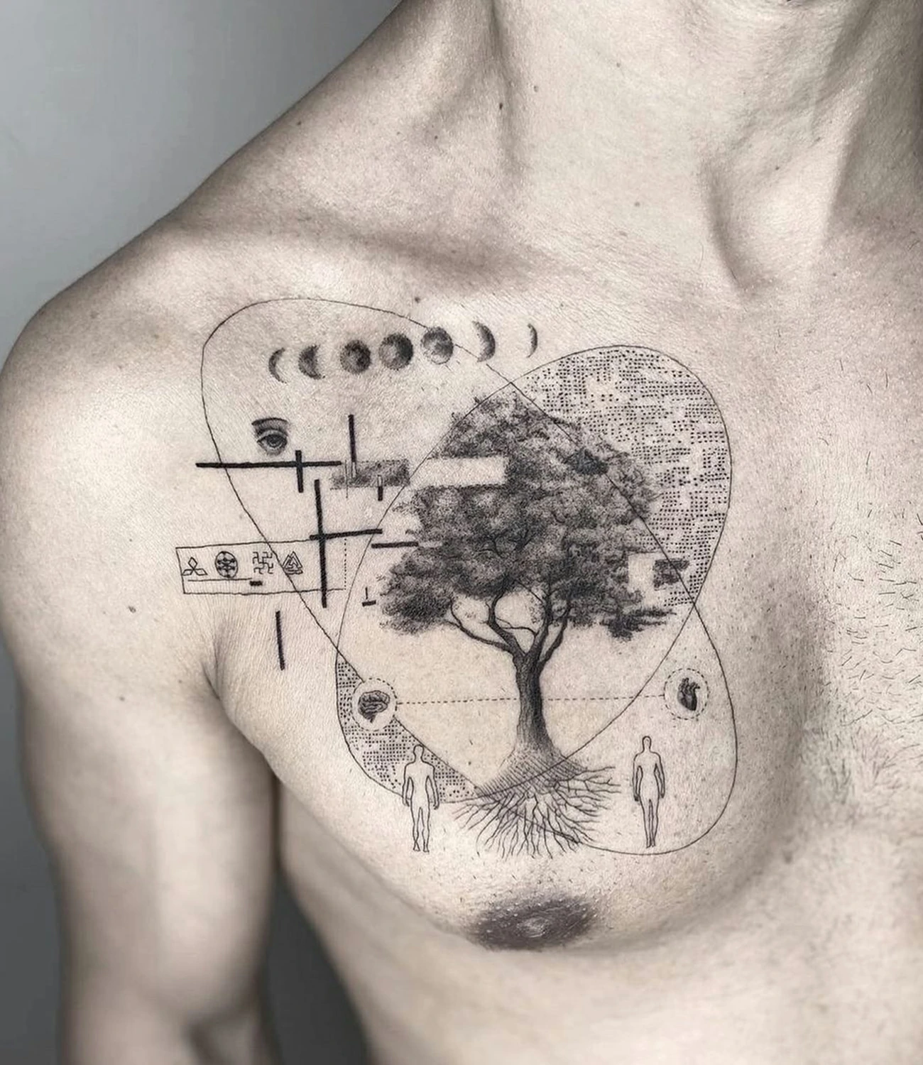 geometric realistic tattoo
