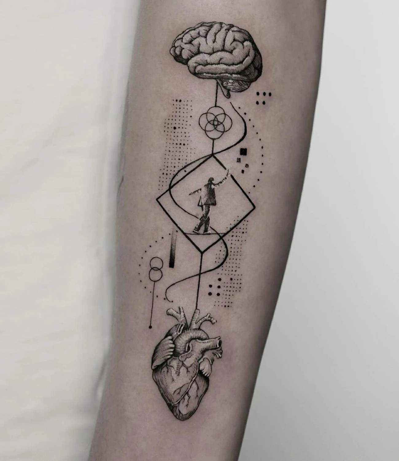 geometric tattoo heart
