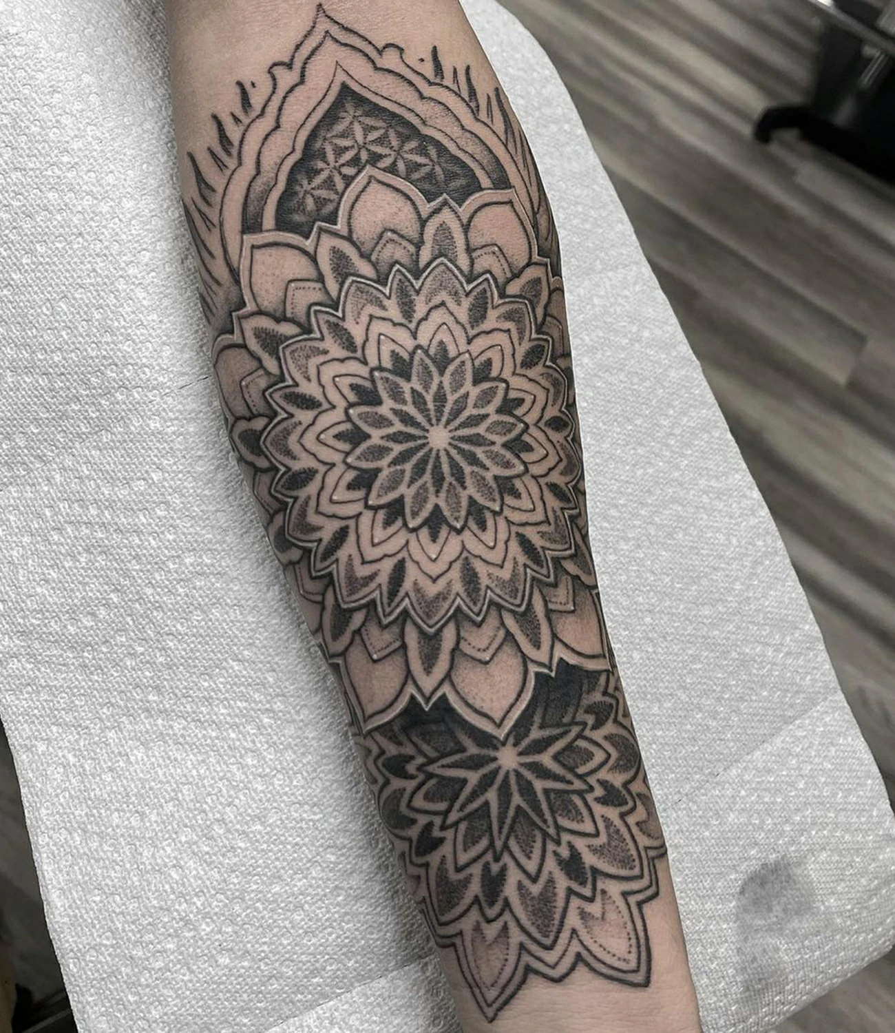 Geometric Forearm Tattoo: Geometric forearm tattoos offer a versatile canvas for intricate and meaningful designs that can be easily shown or concealed.