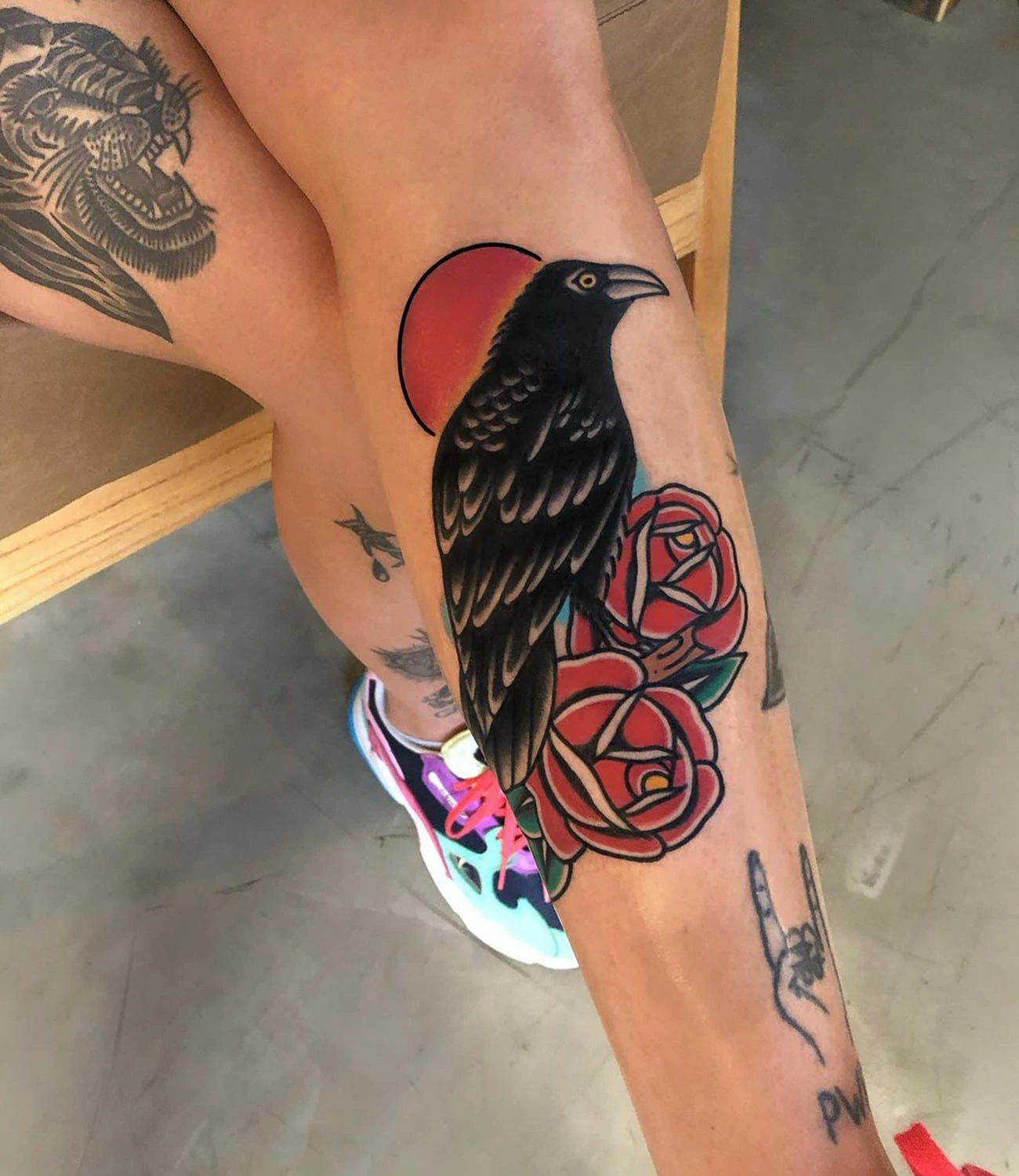Trad Crow Tattoo