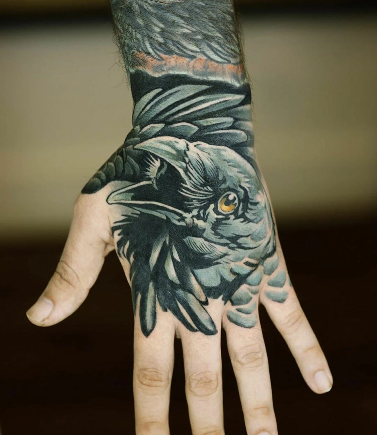 Crow Hand Tattoos