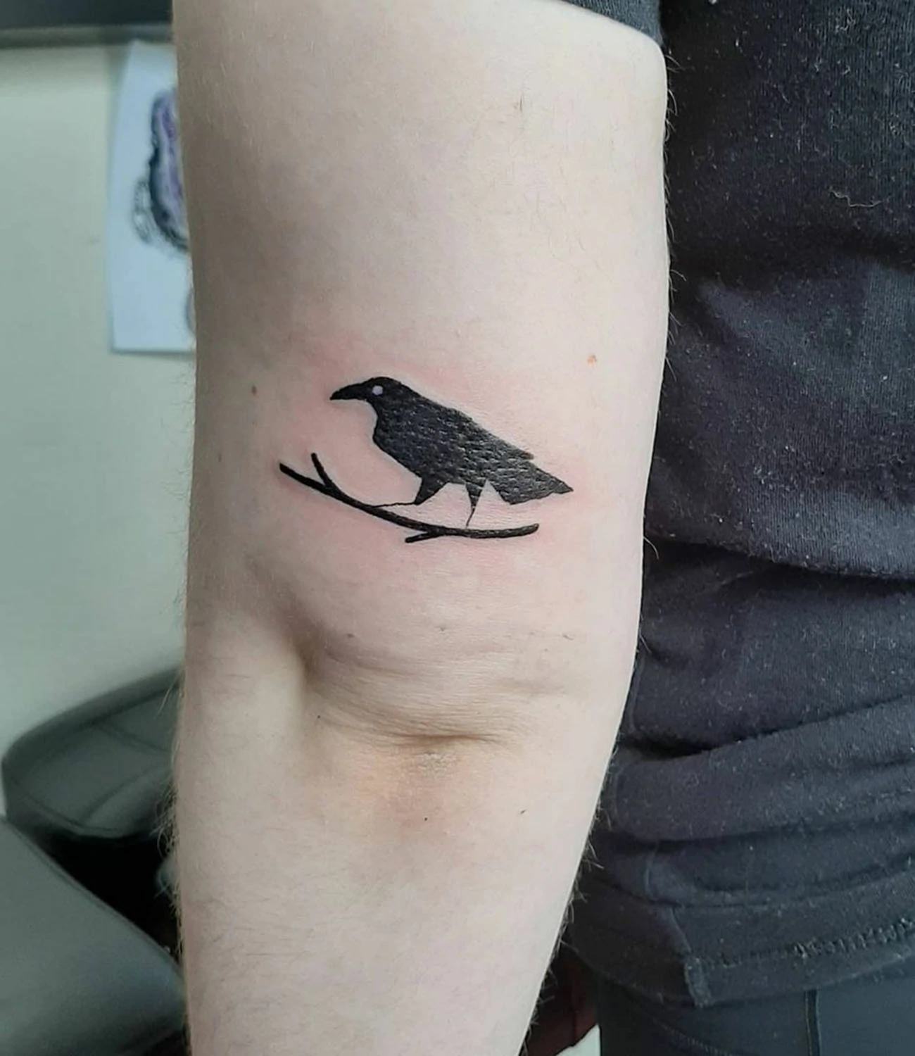 Simple Small Crow Tattoo