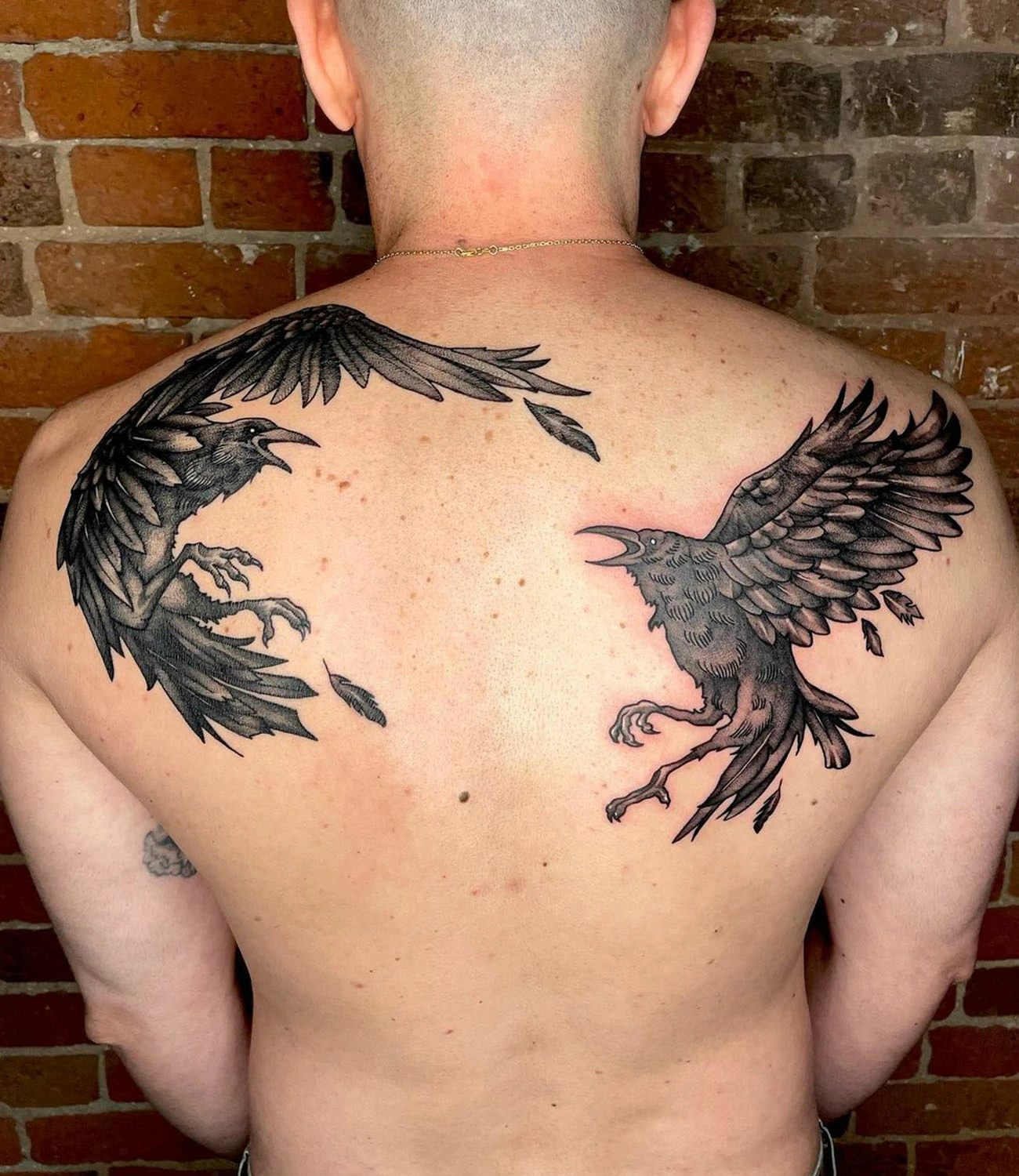 Crow Back Tattoo