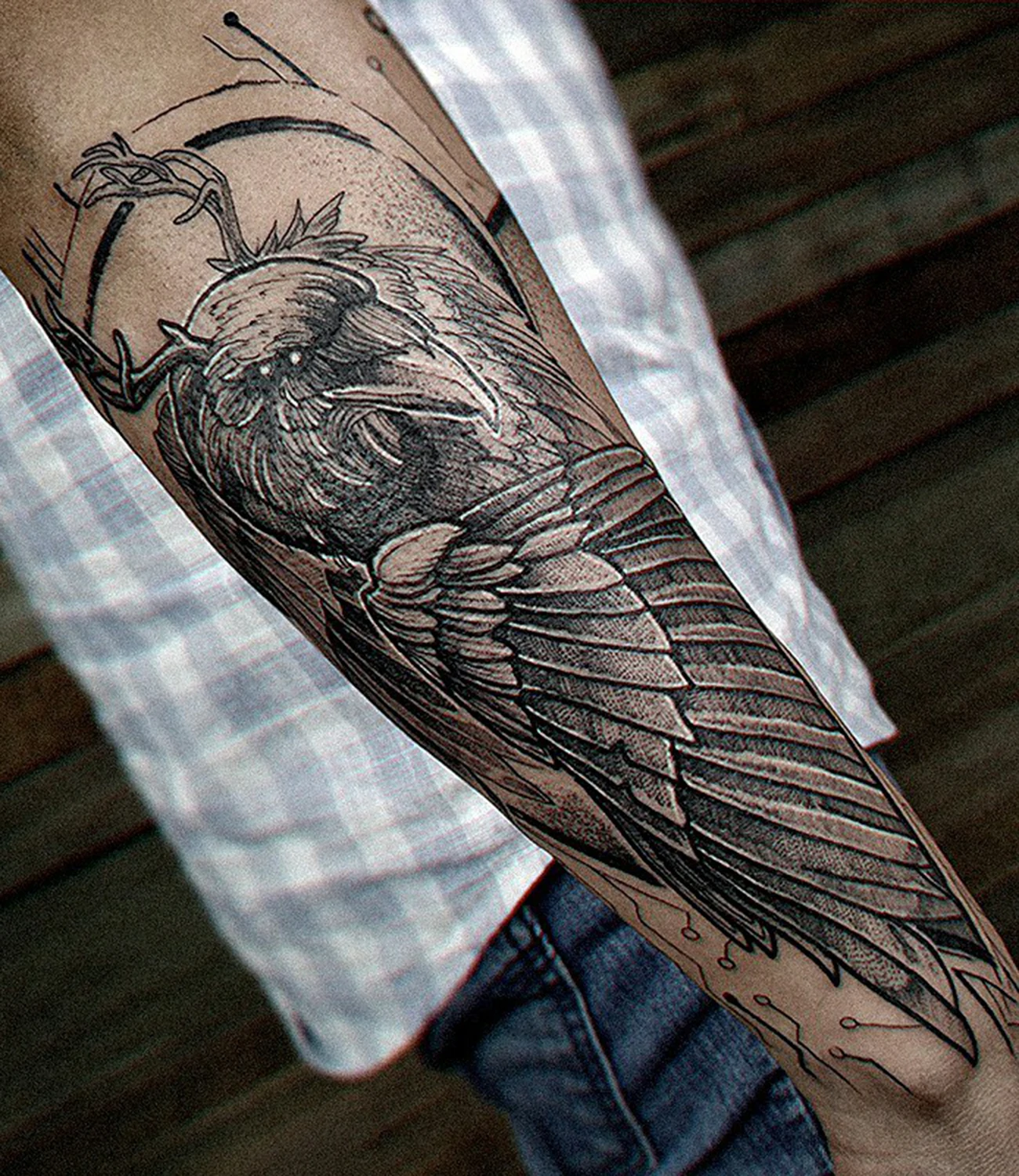 Crow Wing Tattoo