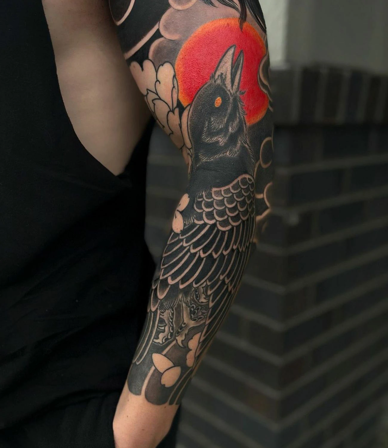 Japanese Crow Tattoo