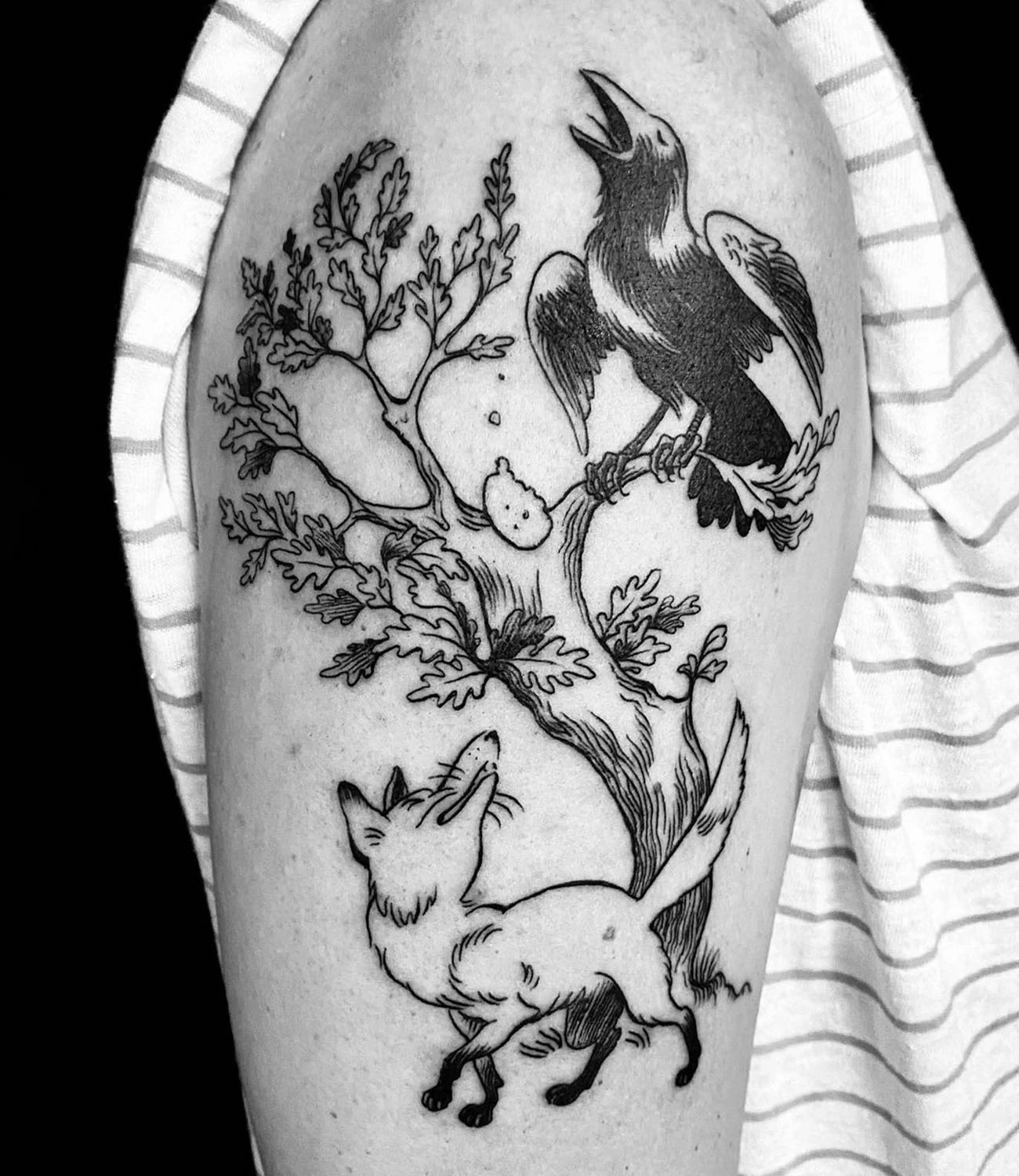 Fox and Crow Tattoo