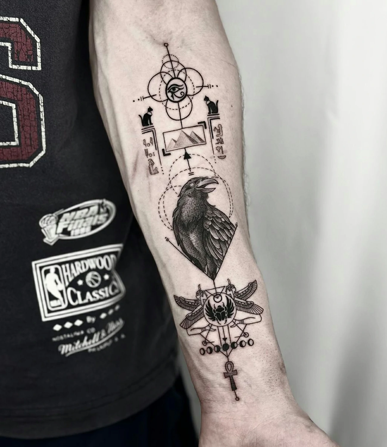 Geometric Crow Tattoos