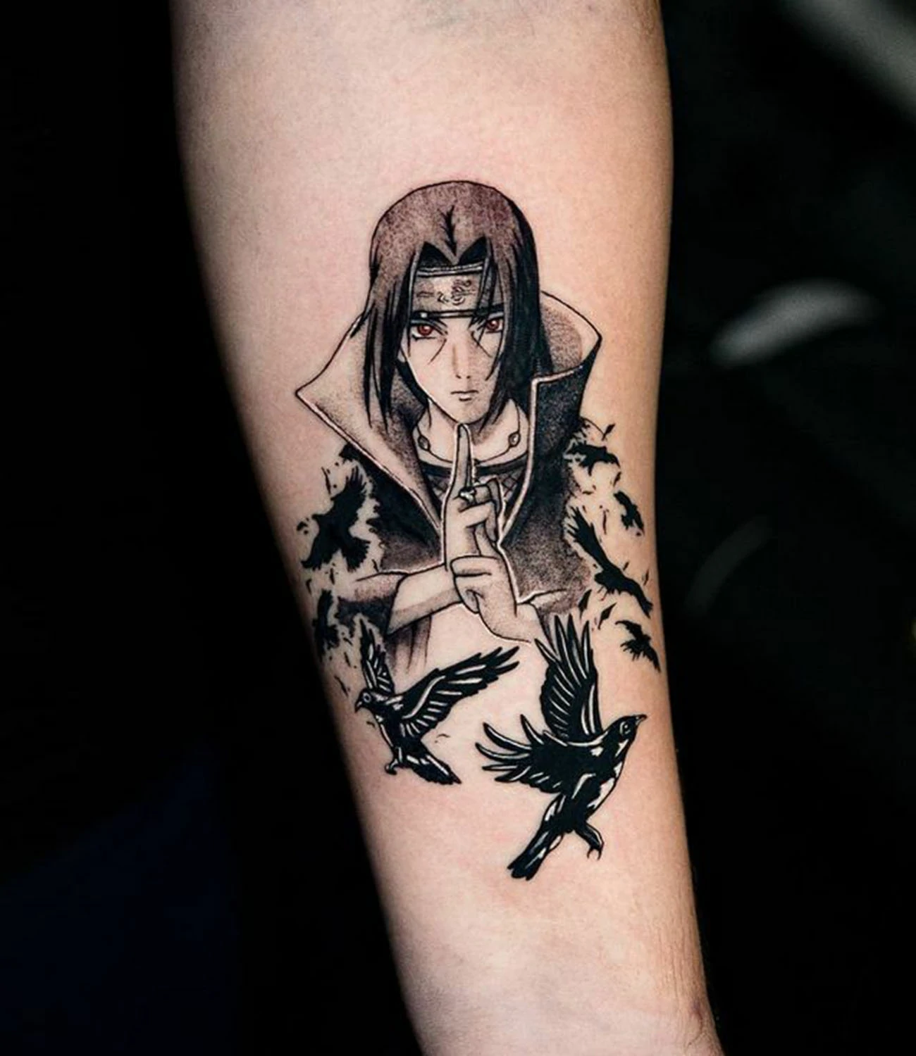 Flying Itachi Crows Tattoo
